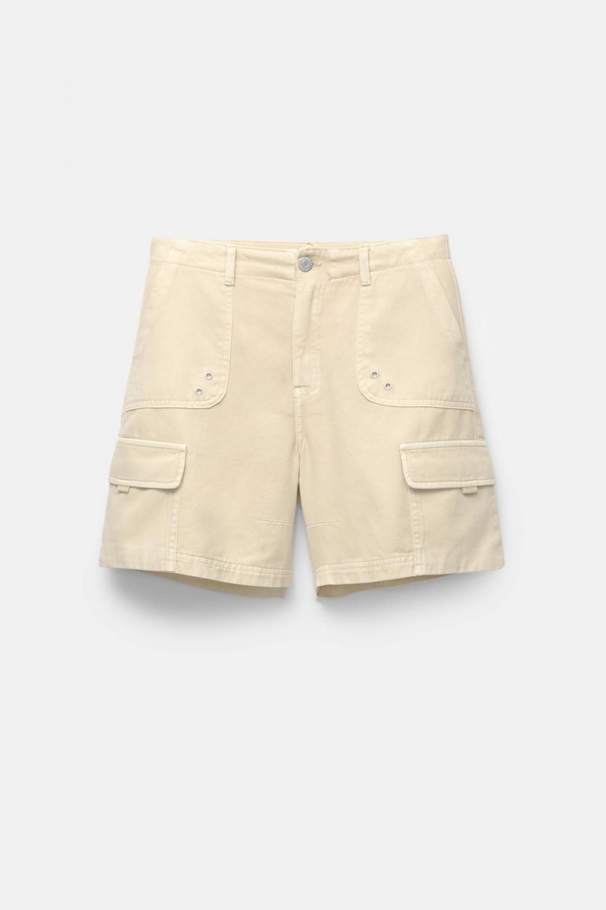 풀앤베어 카고 테크니컬 벨트 버뮤다 반바지 7696/408 ECRU - 상품 이미지