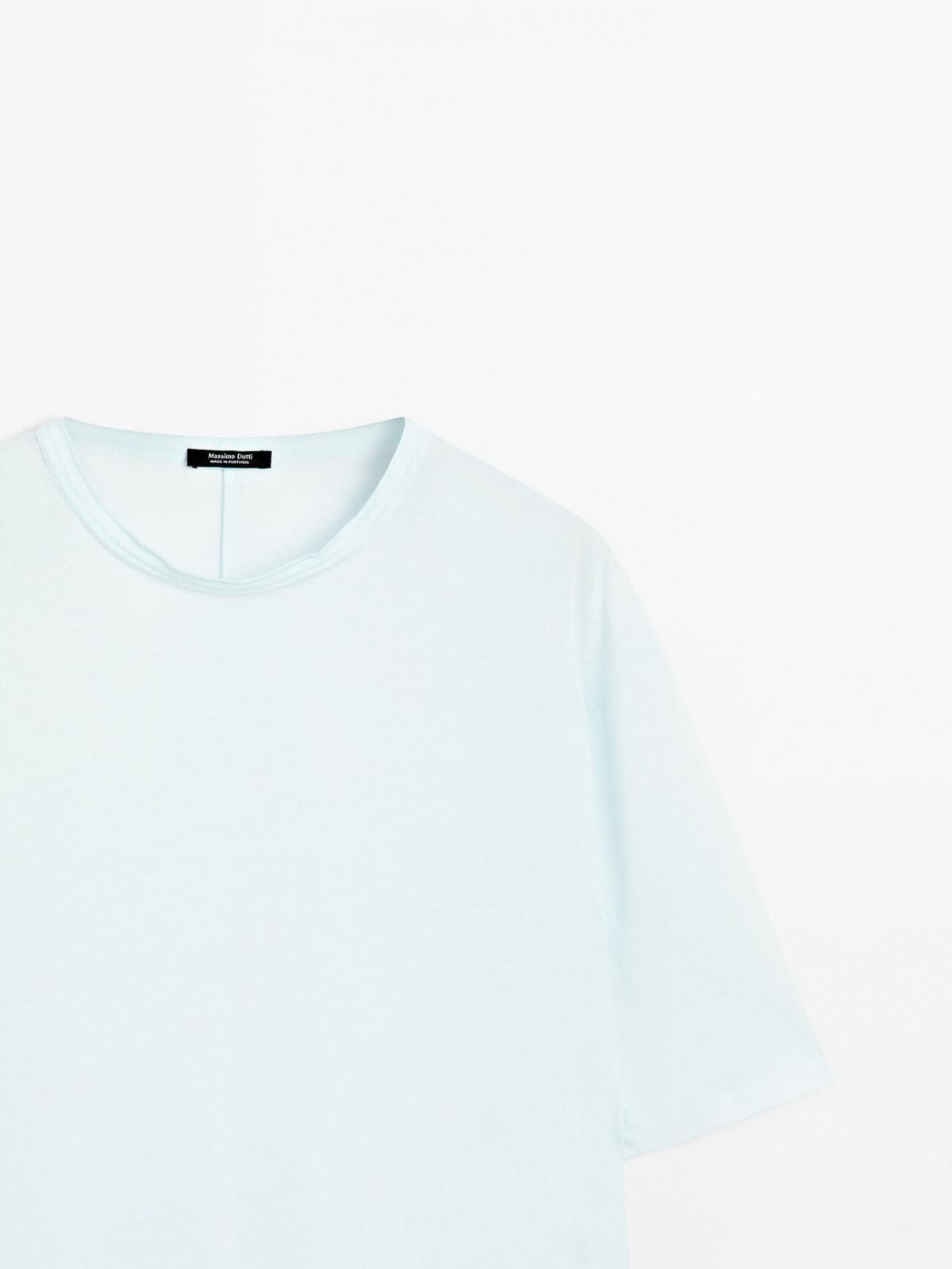 마시모두띠 베이직 박시핏 100 코튼 반팔 티셔츠 6840/500 PASTEL BLUE - 상세 이미지 2