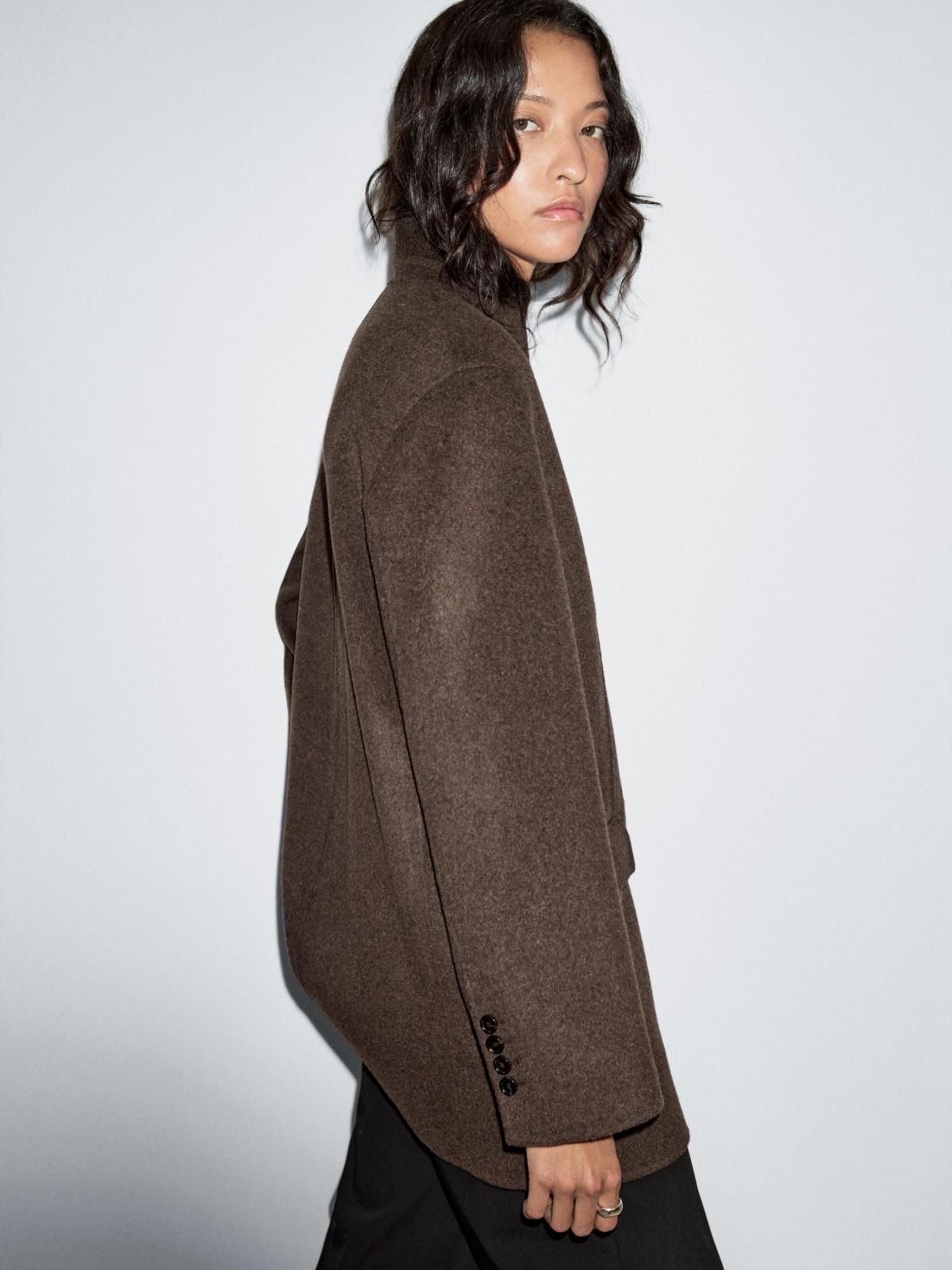 마시모두띠 클래식 울블렌드 더블브레스트 턱시도카라 코트 6412/963 CHOCOLATE - 상세 이미지 4