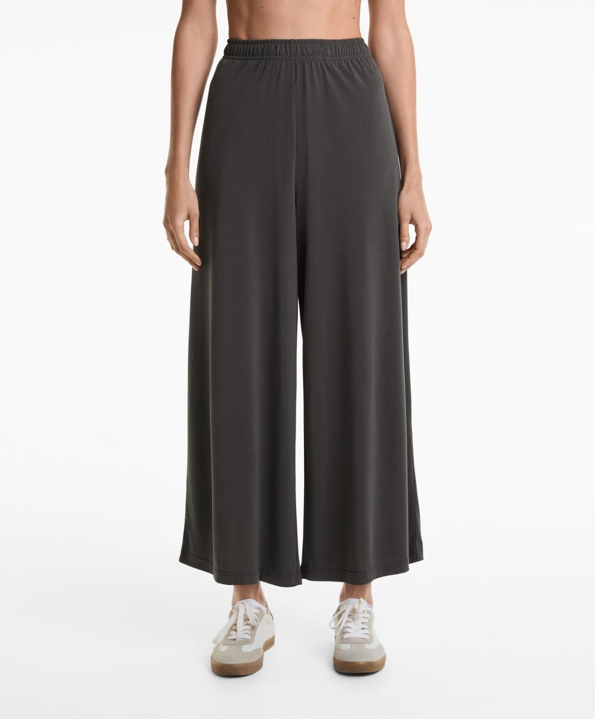 오이쇼 모달 와이드 크롭 팬츠 웨이스트 스트레치 6248/555 ANTHRACITE - 상품 이미지