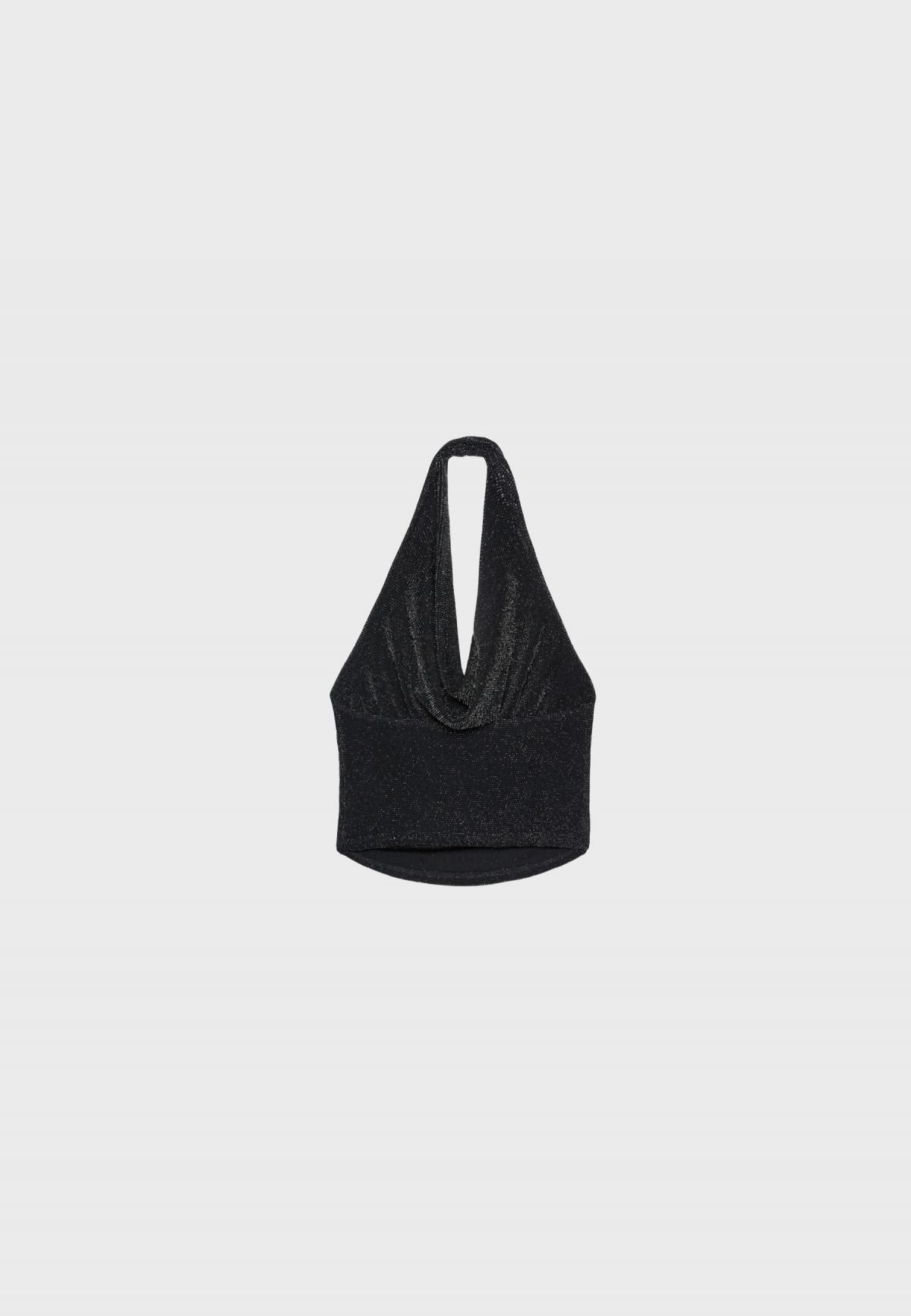 스트라디바리우스 샤이니 홀터넥 민소매 탑 2597/639 BLACK - 상세 이미지 2