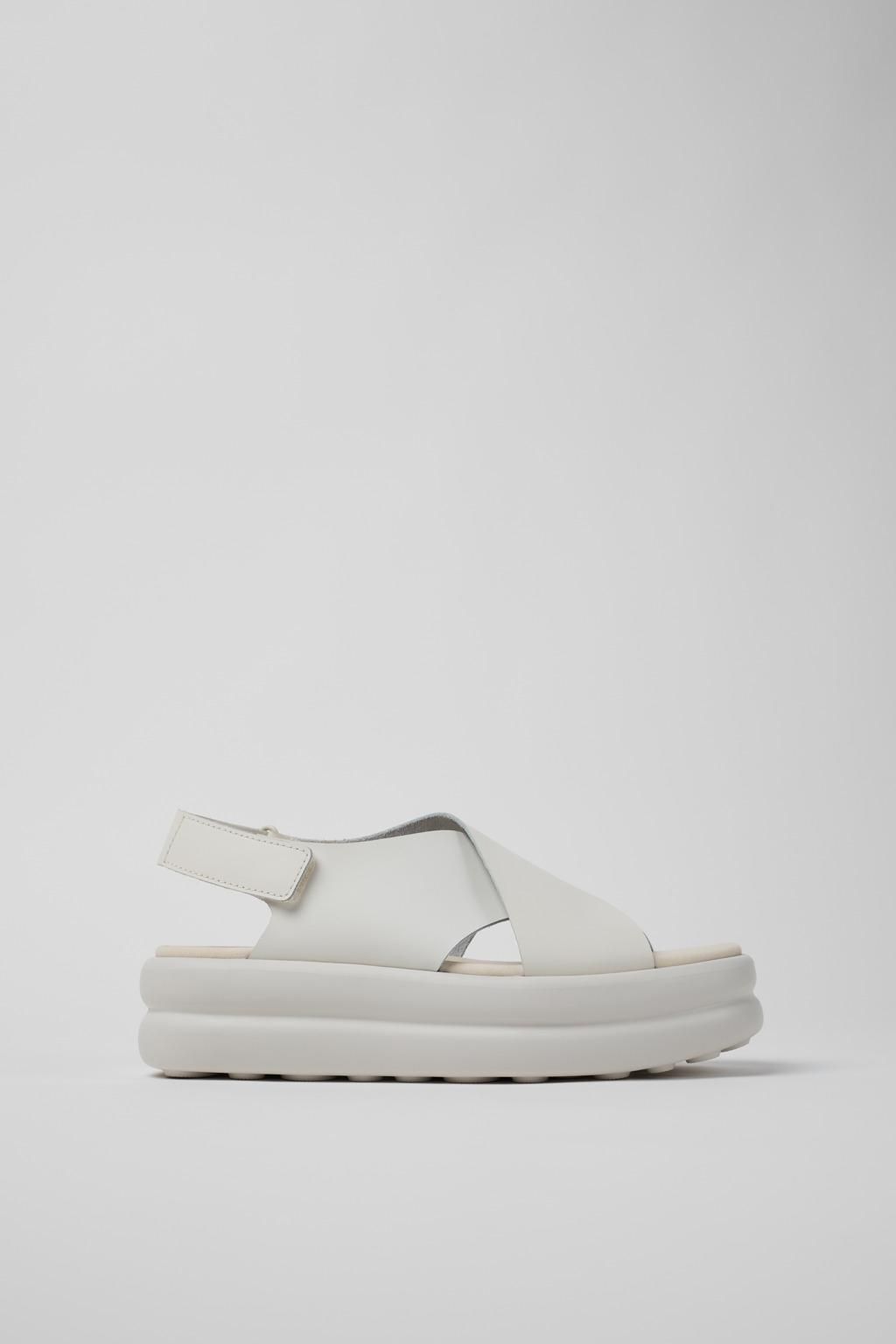 캠퍼 화이트 플랫폼 가죽 스트랩샌들 Pelotas Flota Up K201727-002 WHITE - 상품 이미지
