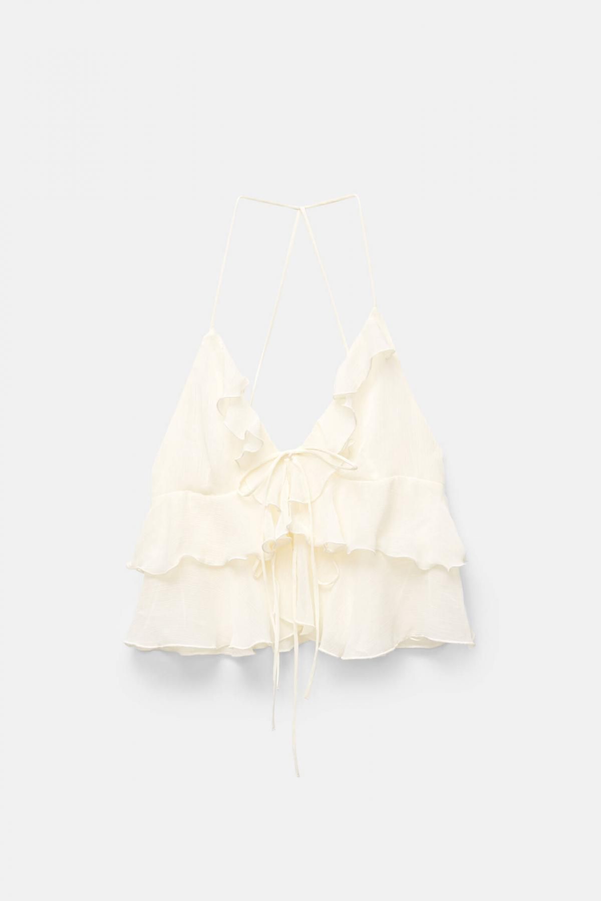 풀앤베어 러플 리본 민소매 탑 3474/362 ICE - 상품 이미지