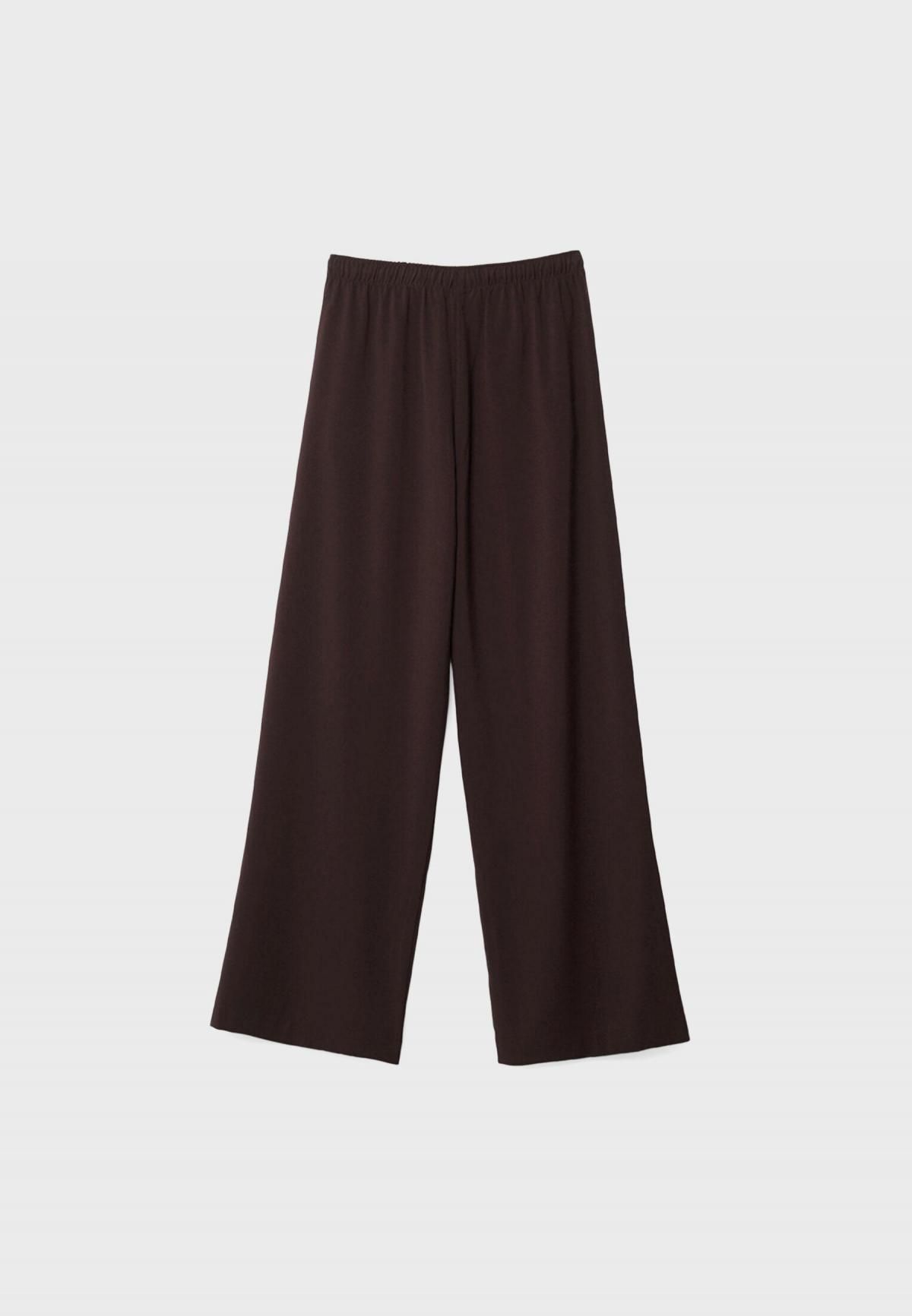 스트라디바리우스 와이드핏 플루이드 롱 스마트 팬츠 1235/473 BROWN - 상세 이미지 3