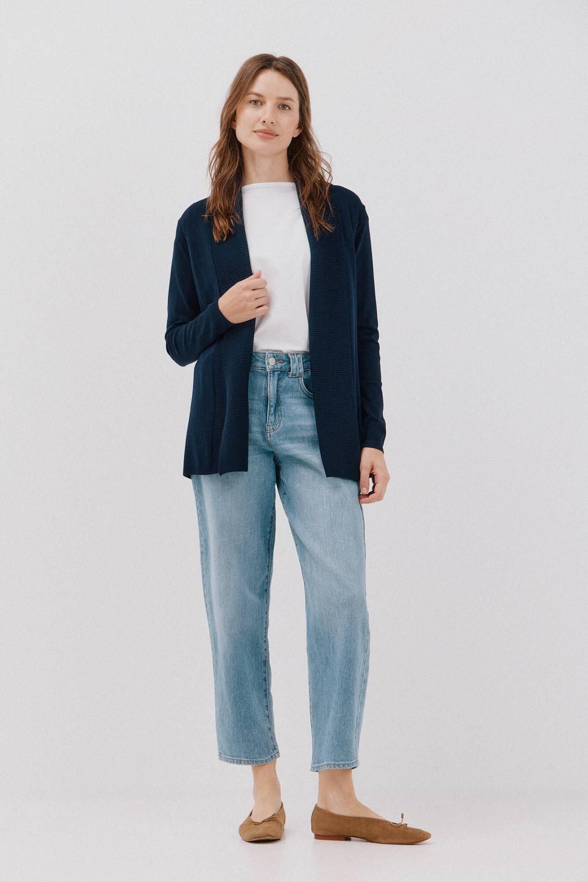 꼬르떼피엘 베이직 니트 오픈 카디건 숄카라 6242648 AZUL MARINO - 상세 이미지 4