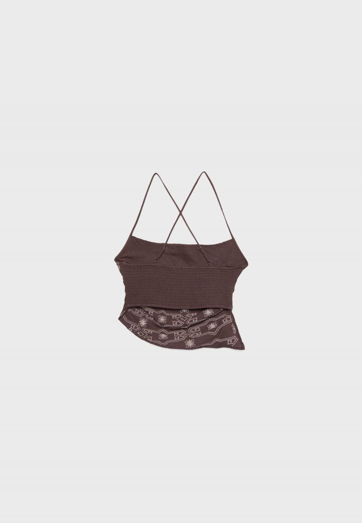스트라디바리우스 에스닉 자수 스트랩 민소매 탑 8157/712 BROWN - 상세 이미지 2
