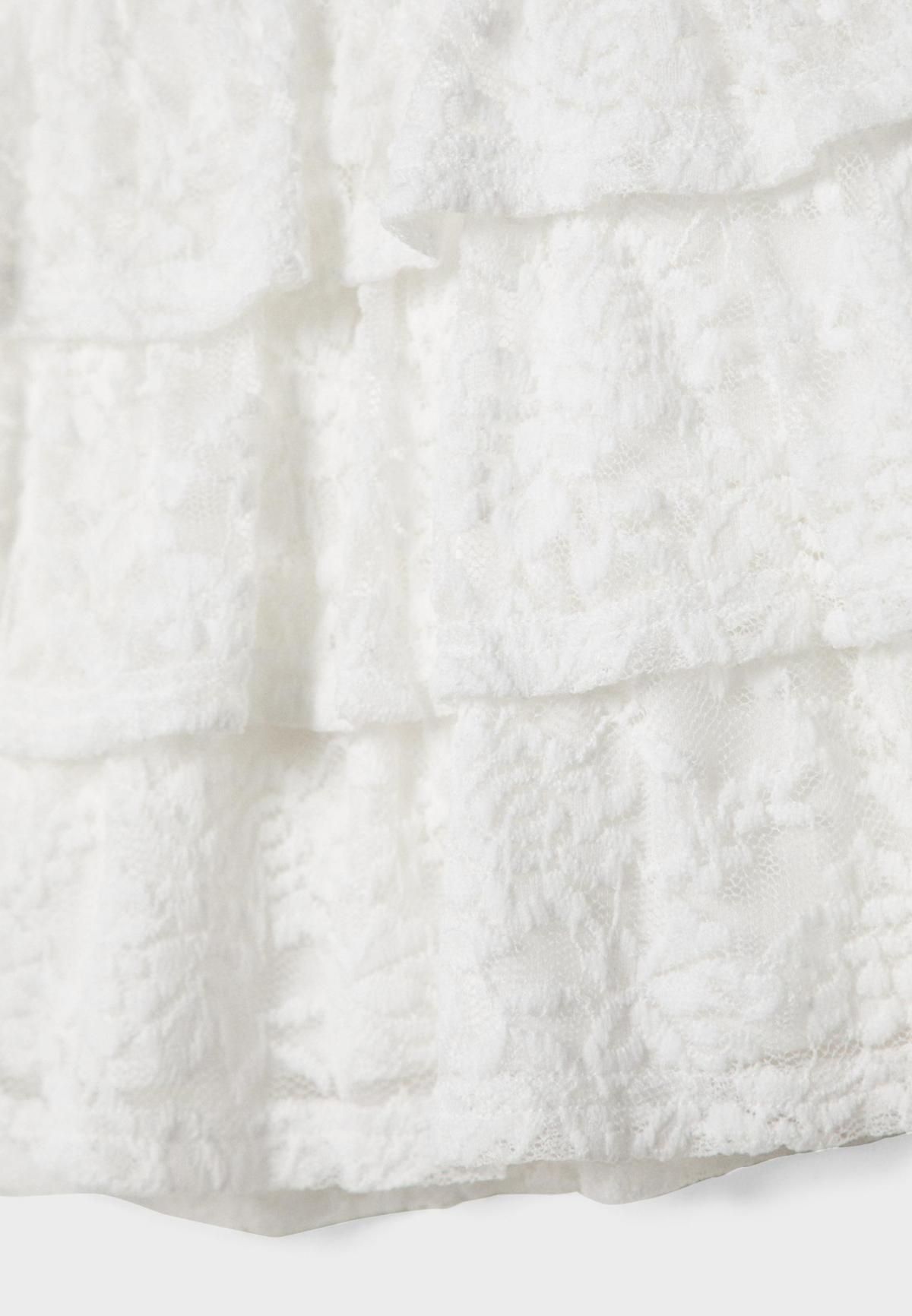 스트라디바리우스 플루이드 레이스 하이웨이스트 미니 스커트팬츠 8402/228 ECRU - 상세 이미지 3