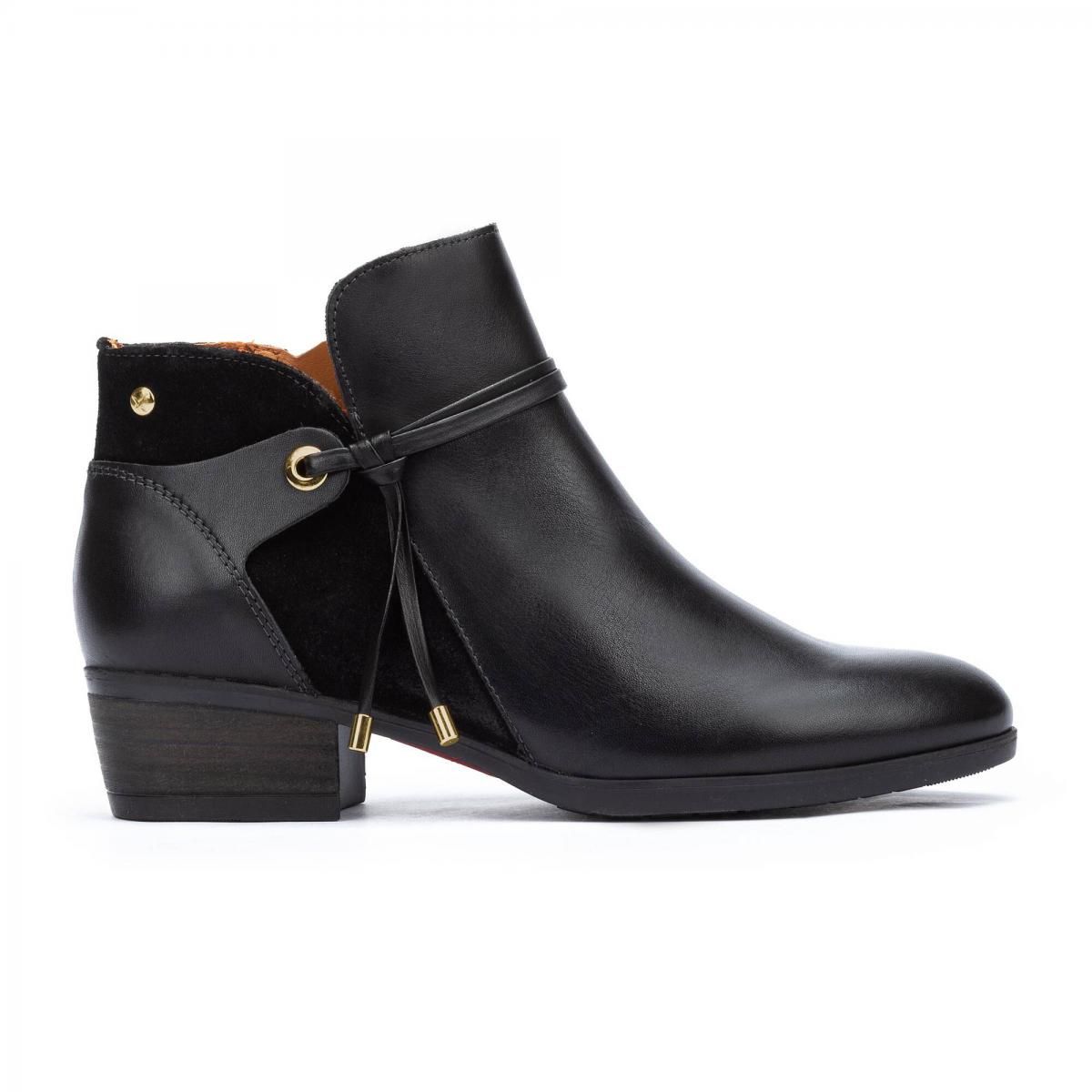 피콜리노스 프리미엄 레더 미들 힐 앵클부츠 DAROCA W1U-8505 BLACK - 메인 이미지