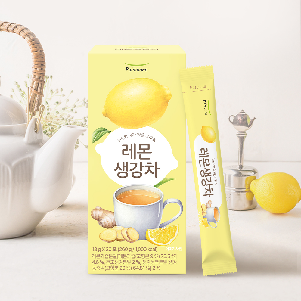 풀무원 레몬생강차 20포 1박스 - 국산생강 레몬분말 레몬티 레몬차 생강차 - 상품 이미지