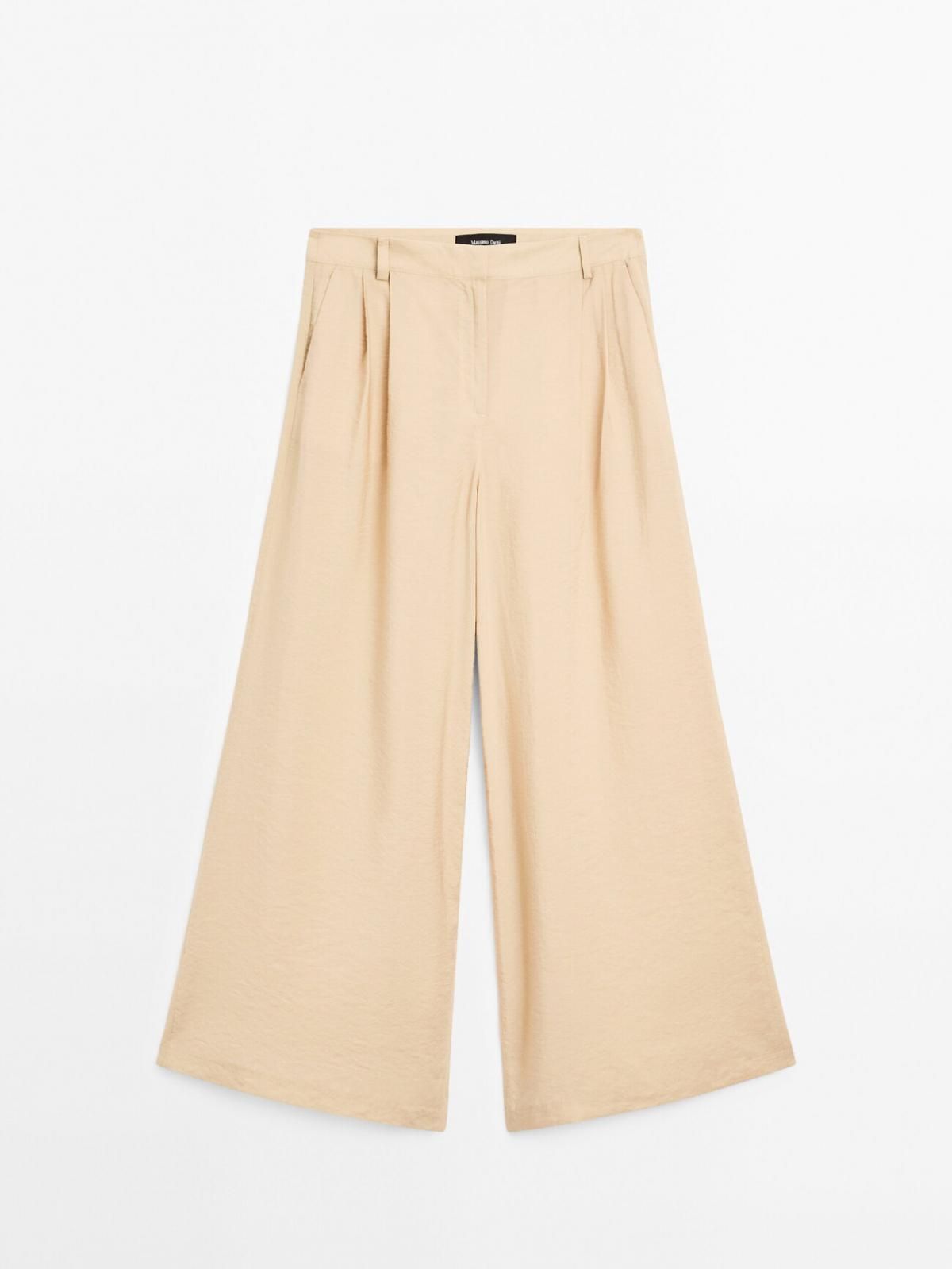 마시모두띠 린넨 블렌드 와이드 팔라초 팬츠 5008/508 BEIGE - 메인 이미지