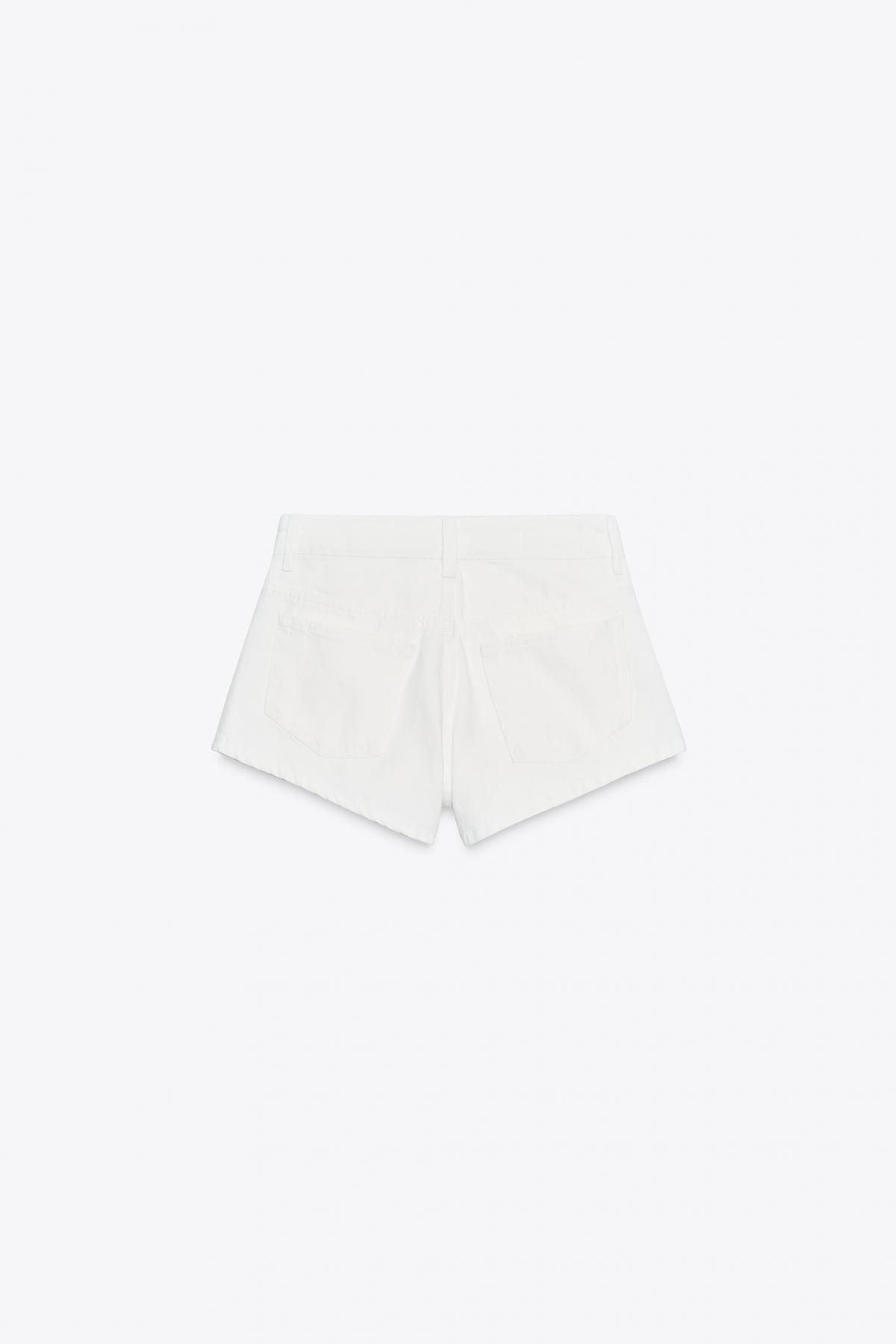 자라 미드웨이스트 데님 반바지 0541/001 WHITE - 상세 이미지 5