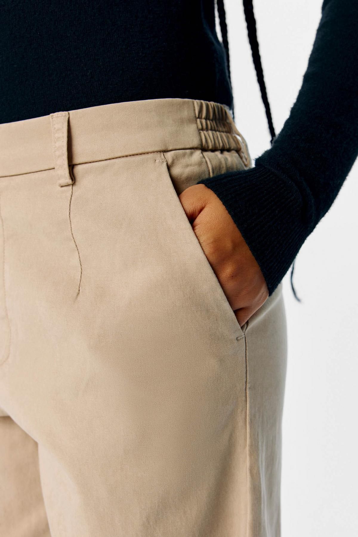 오브젝트 테크니컬 하이웨이스트 치노 슬림핏 면 팬츠 6398230 BEIGE - 상세 이미지 3