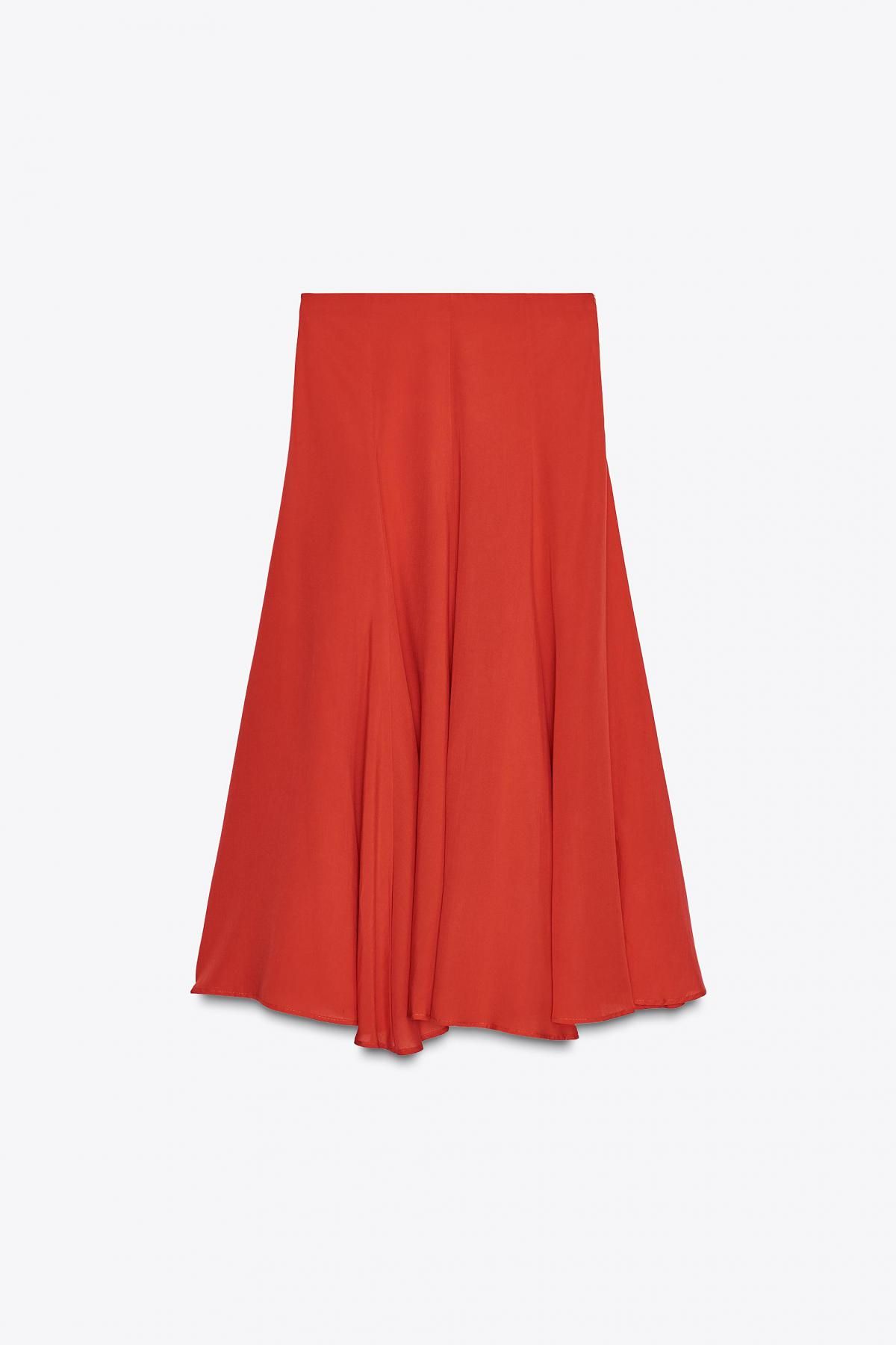 자라 라이오셀 레드 플레어 롱 스커트 4661/438 RED / CORAL - 메인 이미지
