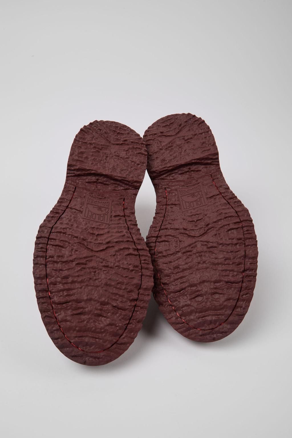 캠퍼 버건디 레더 레이스업 로퍼 Walden K201459-003 BURGUNDY - 상세 이미지 5