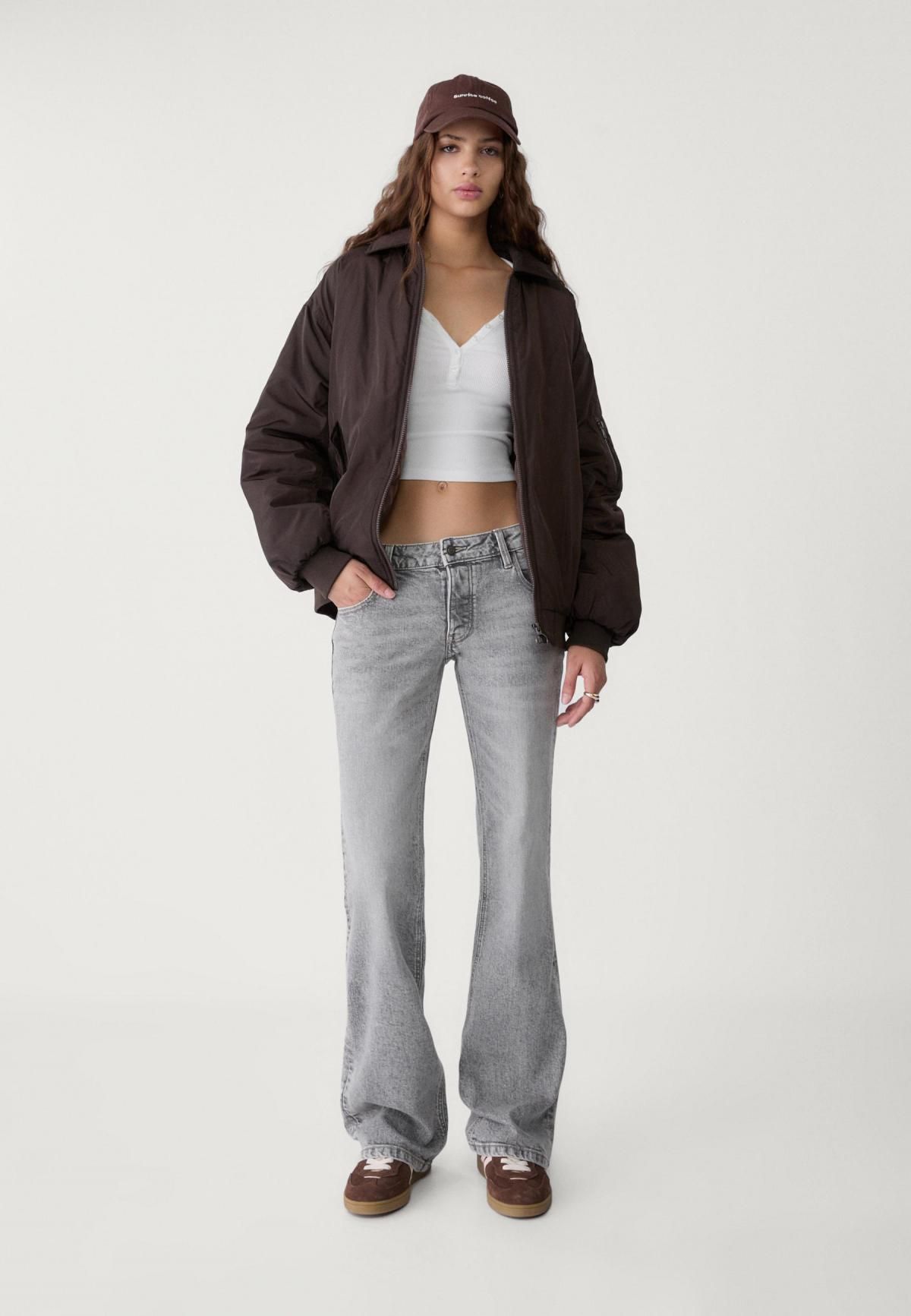 스트라디바리우스 라이트그레이 로우웨이스트 플레어 데님 팬츠 7364/590 BLACK DENIM WASH - 상세 이미지 5