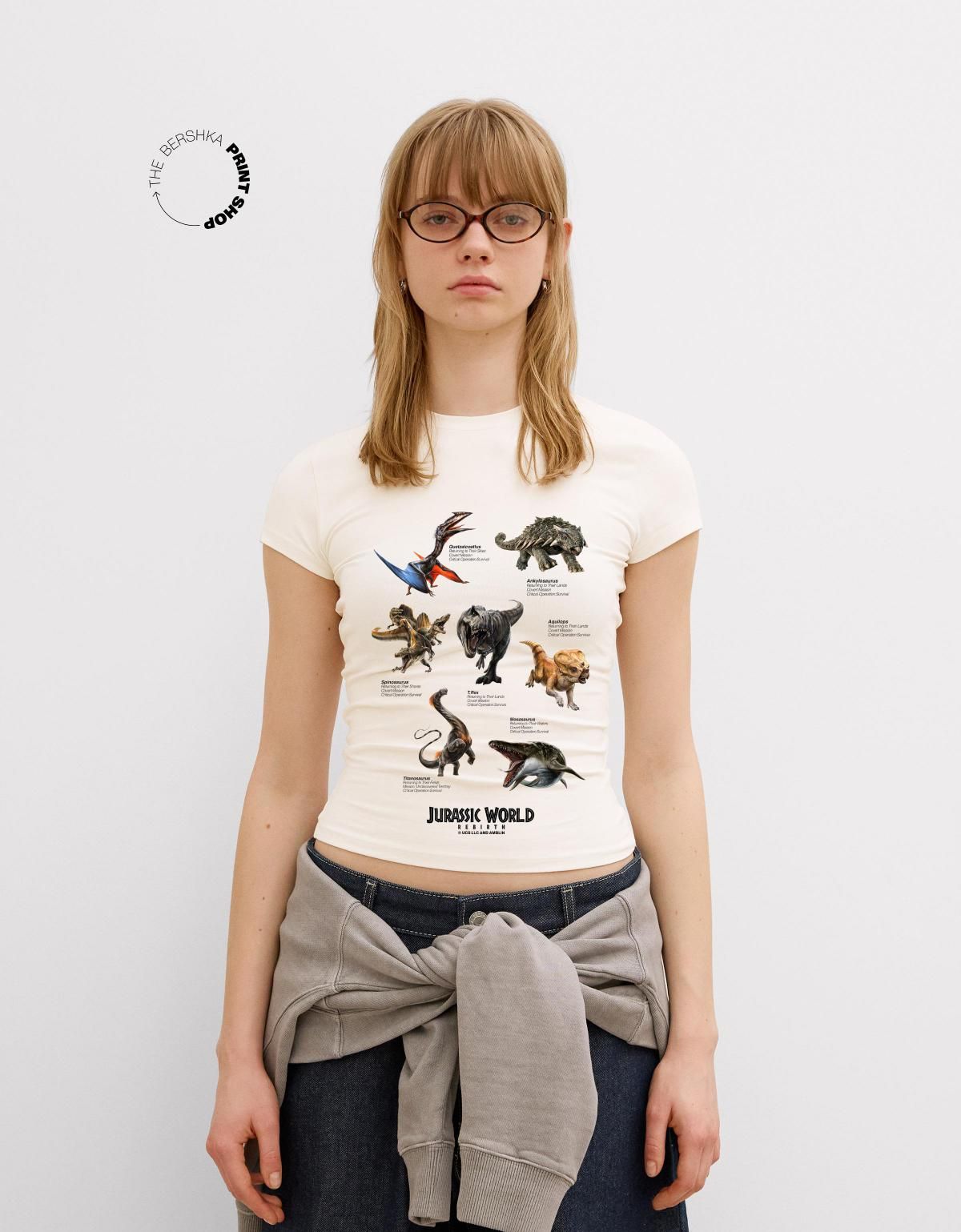 버쉬카 쥬라기월드 프린트 그래픽 반팔 티셔츠 2686/809 OFF WHITE - 상품 이미지