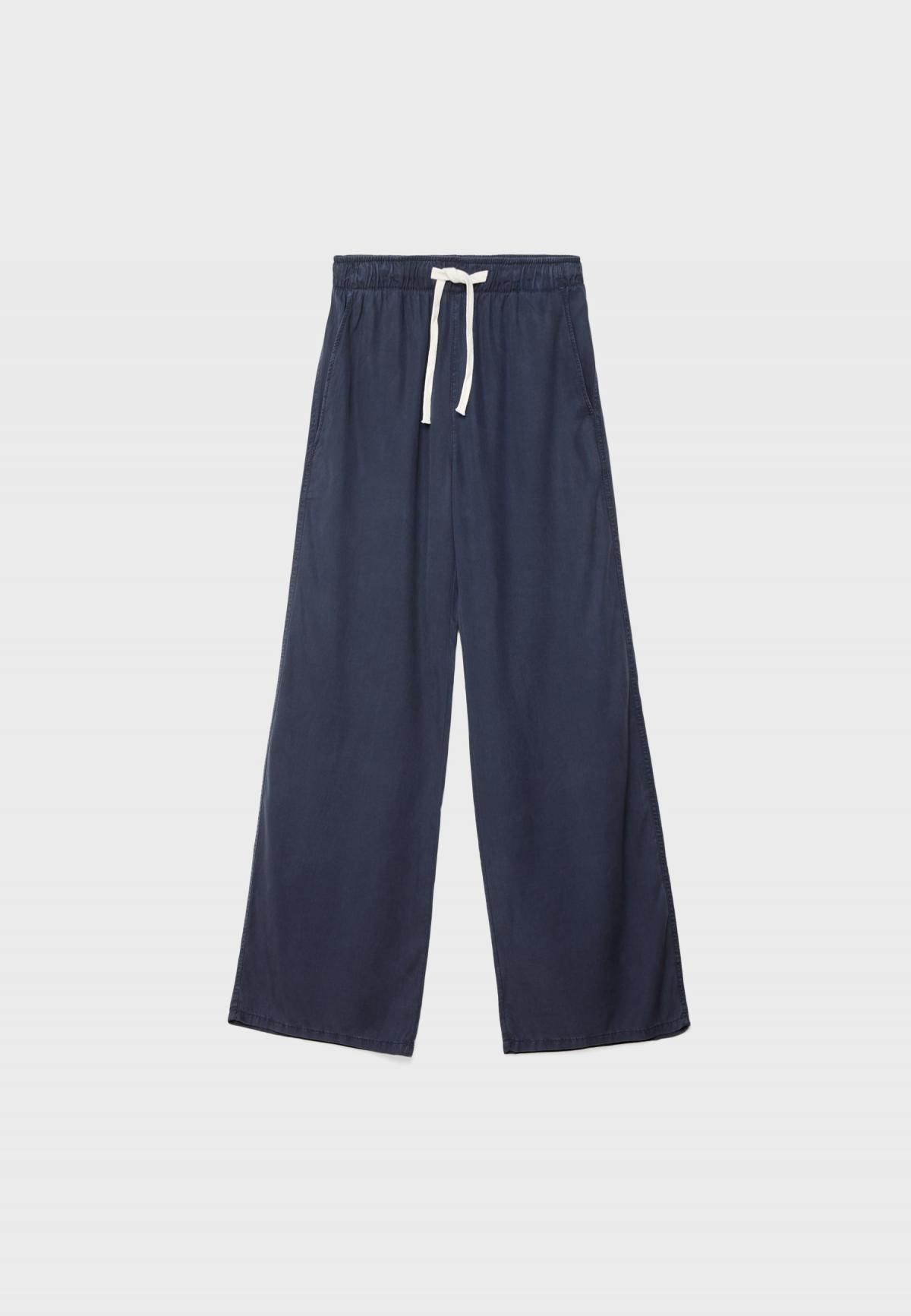 스트라디바리우스 네이비 루즈핏 라이오셀 와이드 팬츠 1235/320 DARK BLUE - 상세 이미지 3