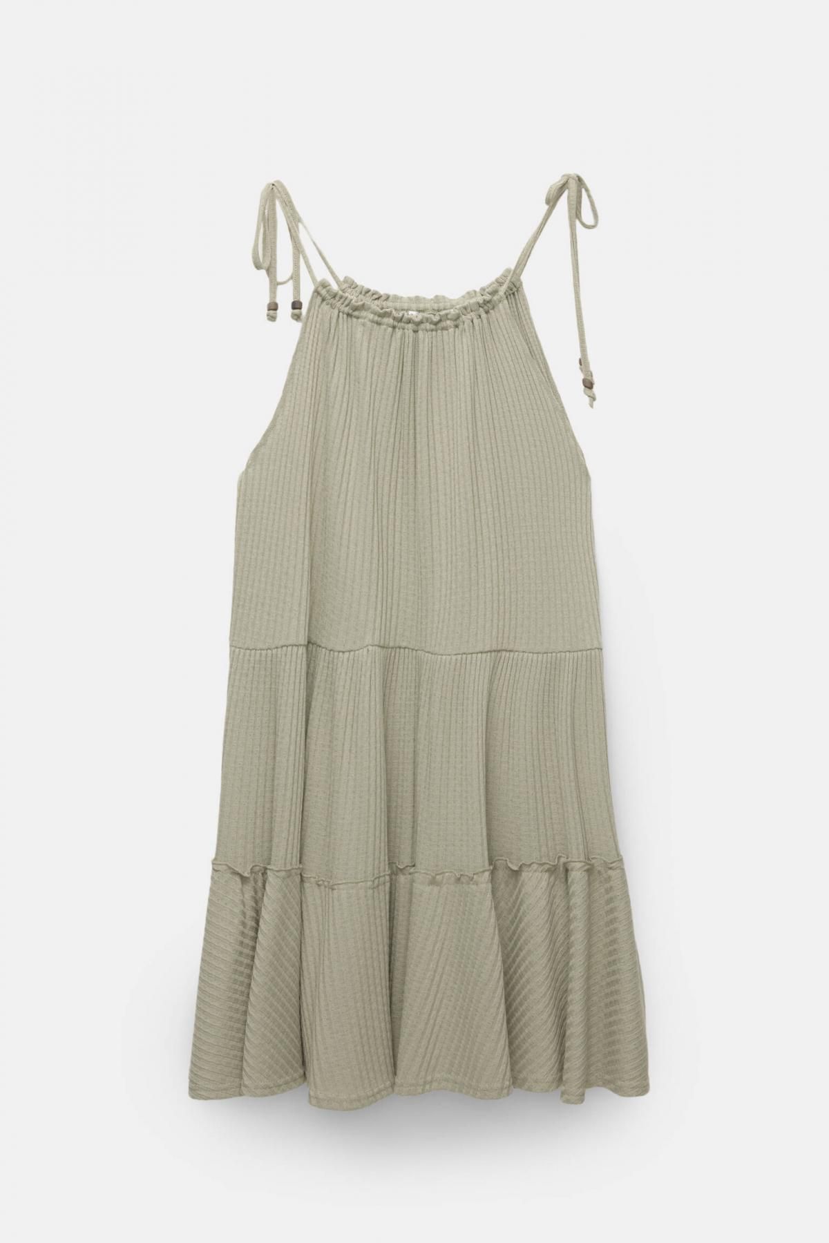 풀앤베어 러블리 민소매 패널 미니 원피스 7394/300 KHAKI - 상품 이미지
