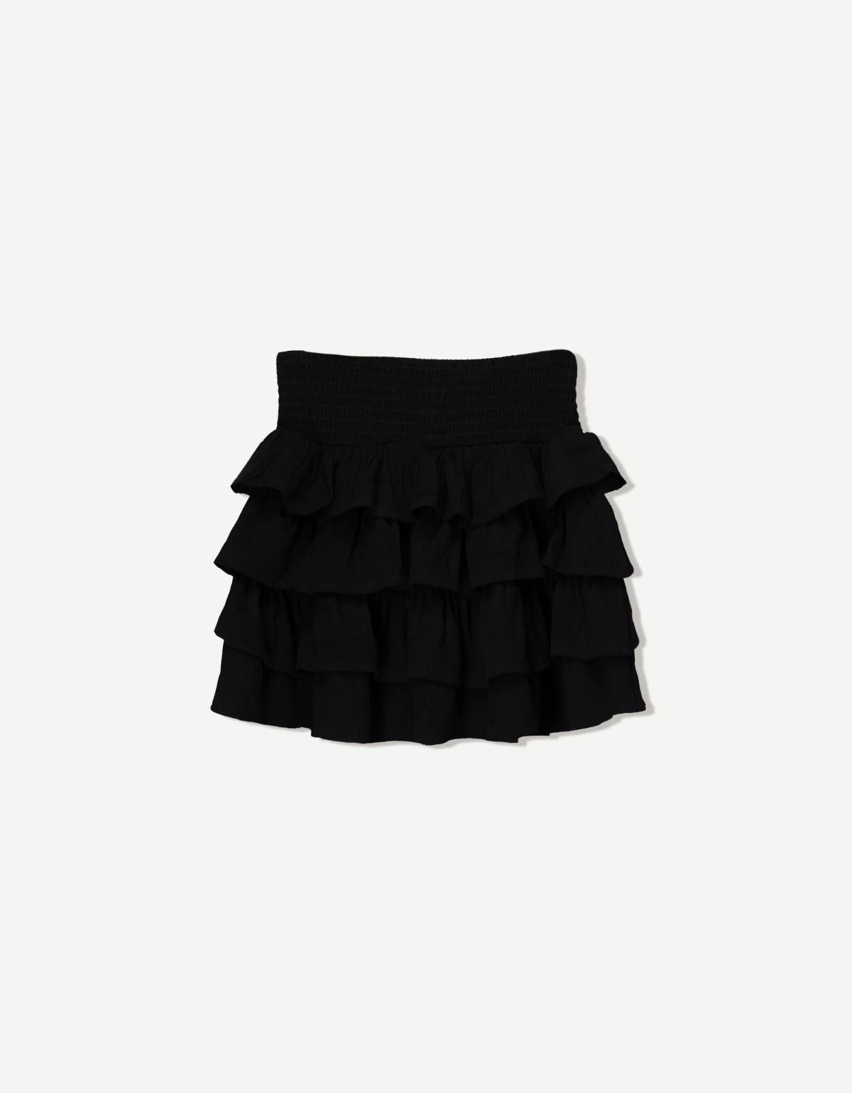 버쉬카 러플 미니 스커트 1122/207 BLACK - 메인 이미지