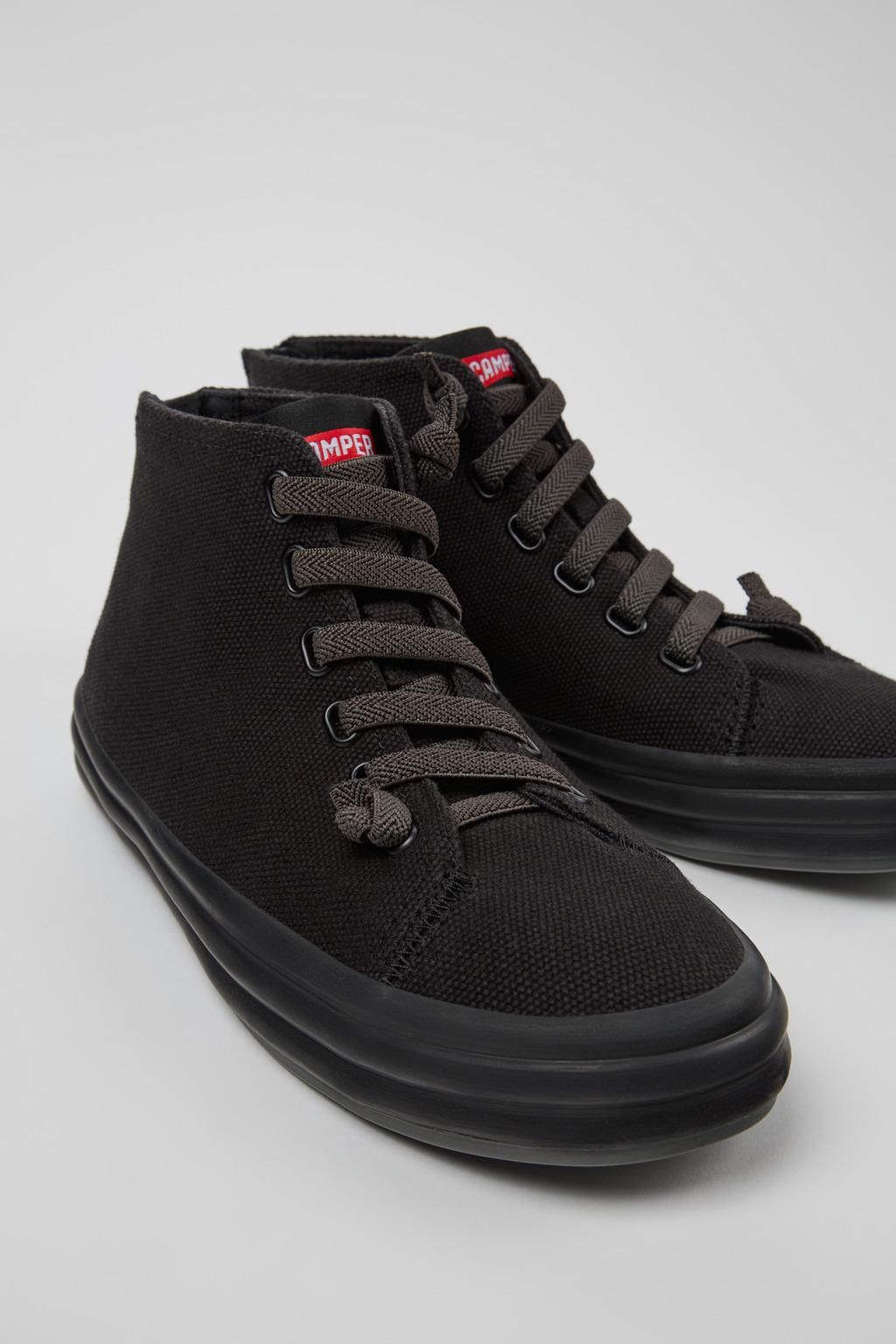 캠퍼 블랙 리사이클 코튼 로우탑 스니커즈 Hoops K400163-008 BLACK - 상세 이미지 2