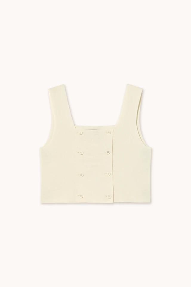 타이니코튼 미니멀 버튼 크롭탑 SS25-793104 BLANCO - 상품 이미지