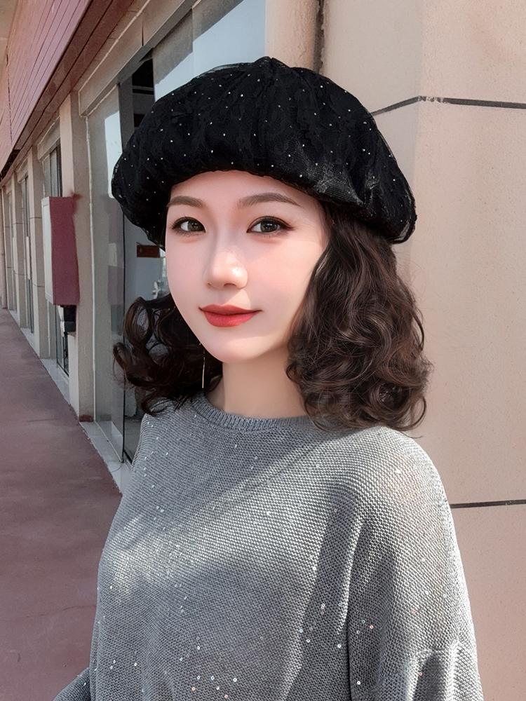 항암가발 항암모자 웨이브 가발달린모자 엄마 모자가발 일체형 모자+브라운 케어세트 - 상세 이미지 4