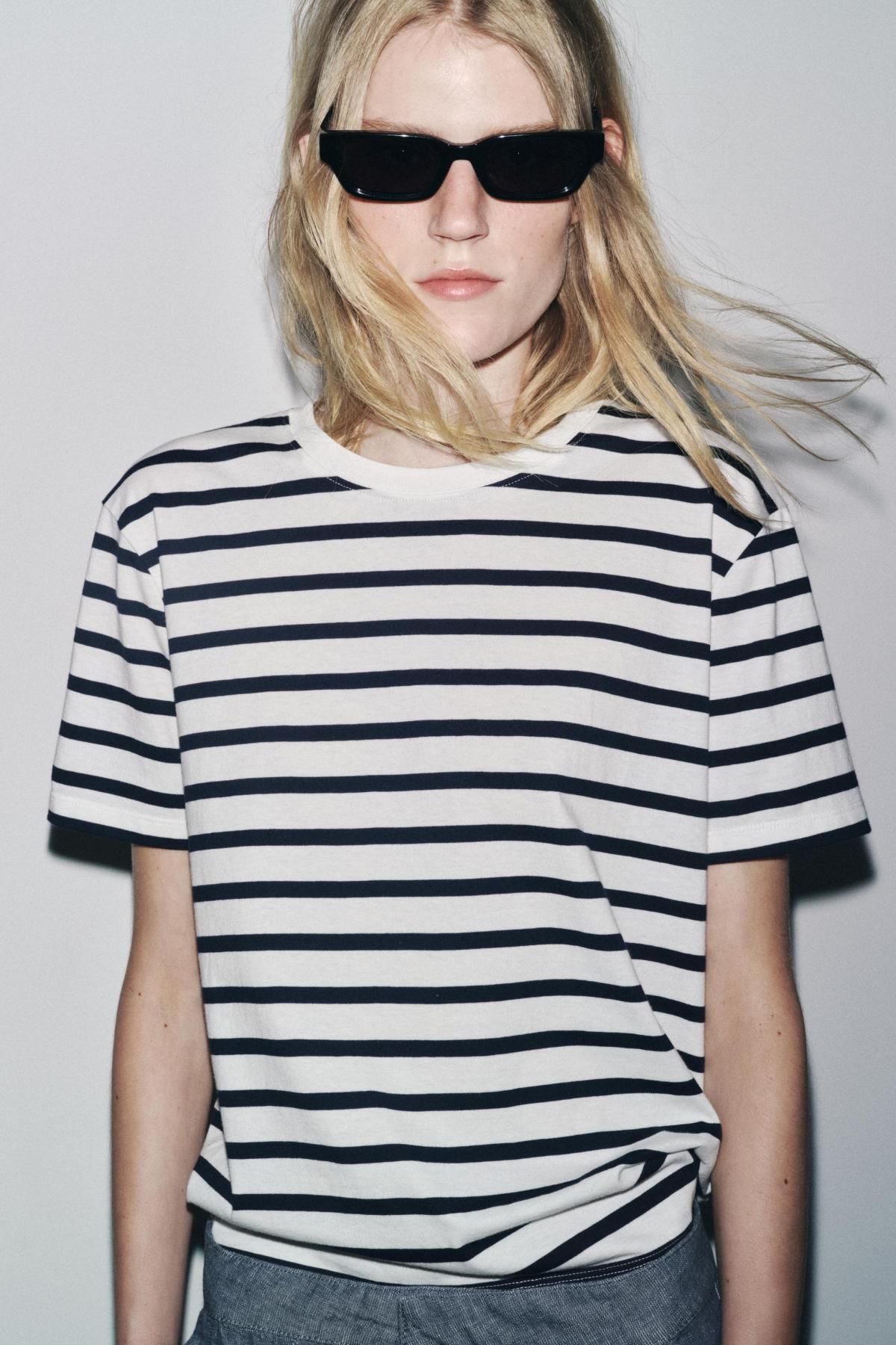 자라 스트라이프 베이직 코튼 반팔 티셔츠 3253/320 STRIPED - 상세 이미지 3
