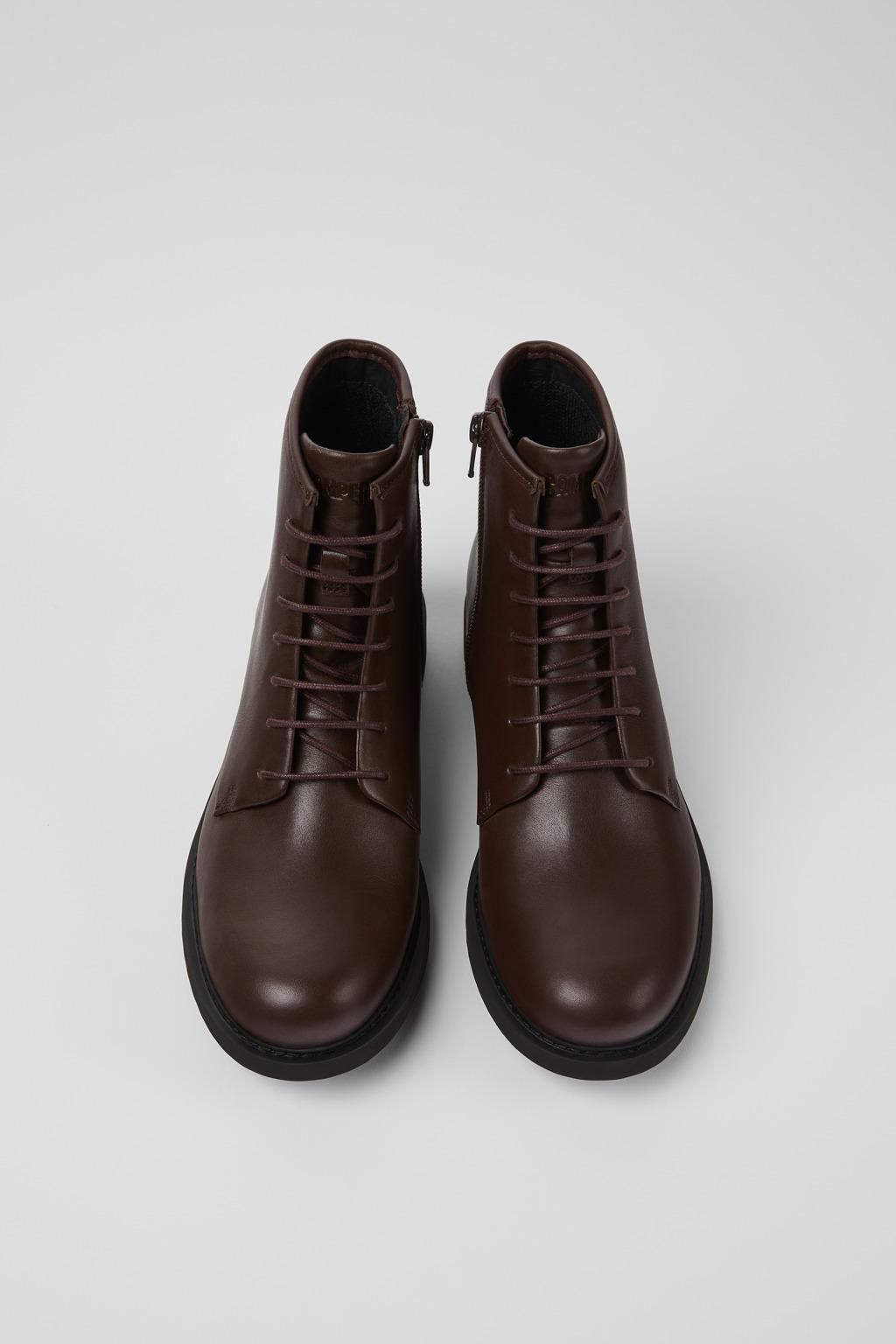 캠퍼 어반 클래식 브라운 레더 여성 앵클부츠 K400245-008 BROWN - 상세 이미지 4