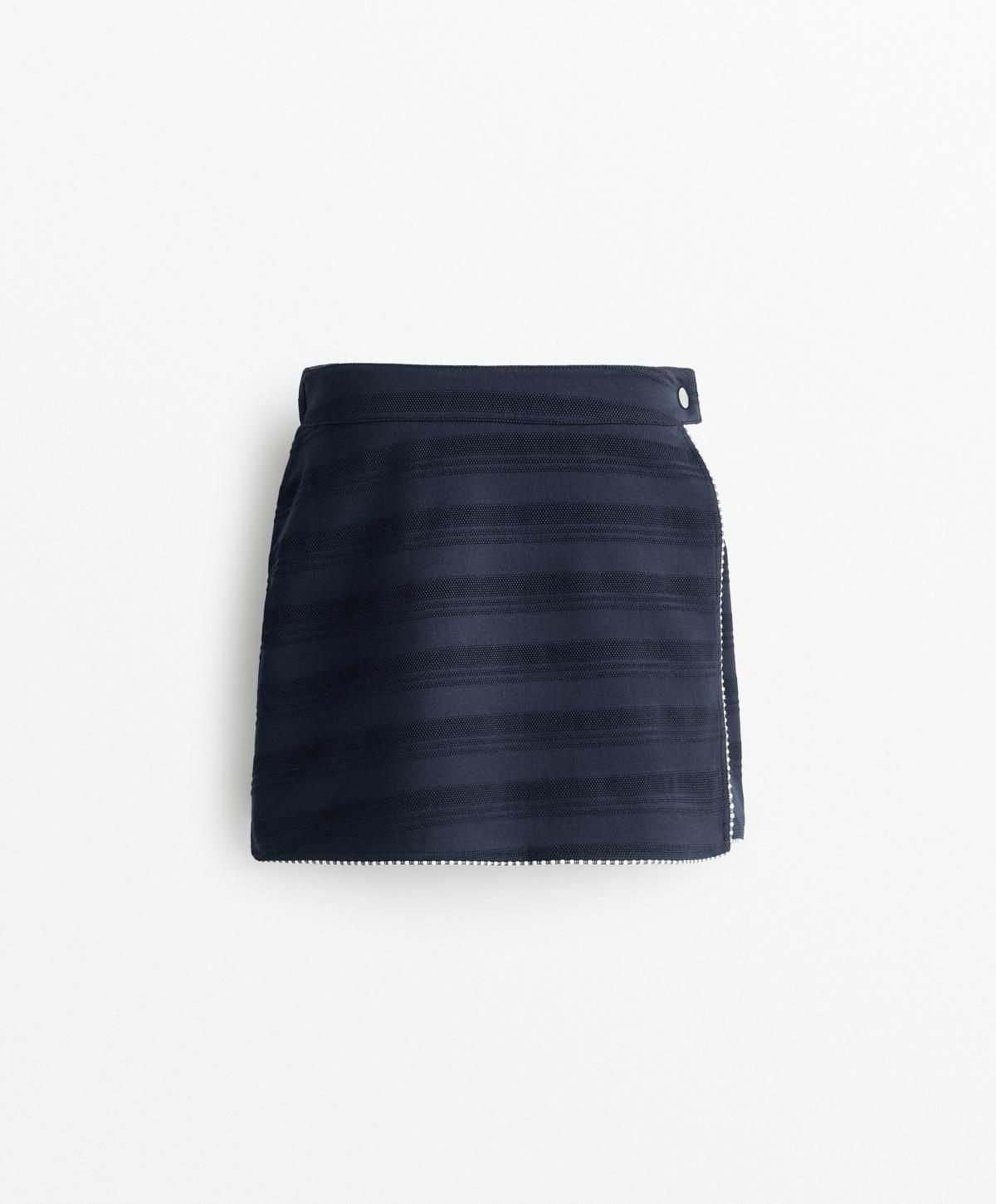 오이쇼 테크니컬 자카드 피케 미니 스커트 3552/731 NAVY - 상품 이미지