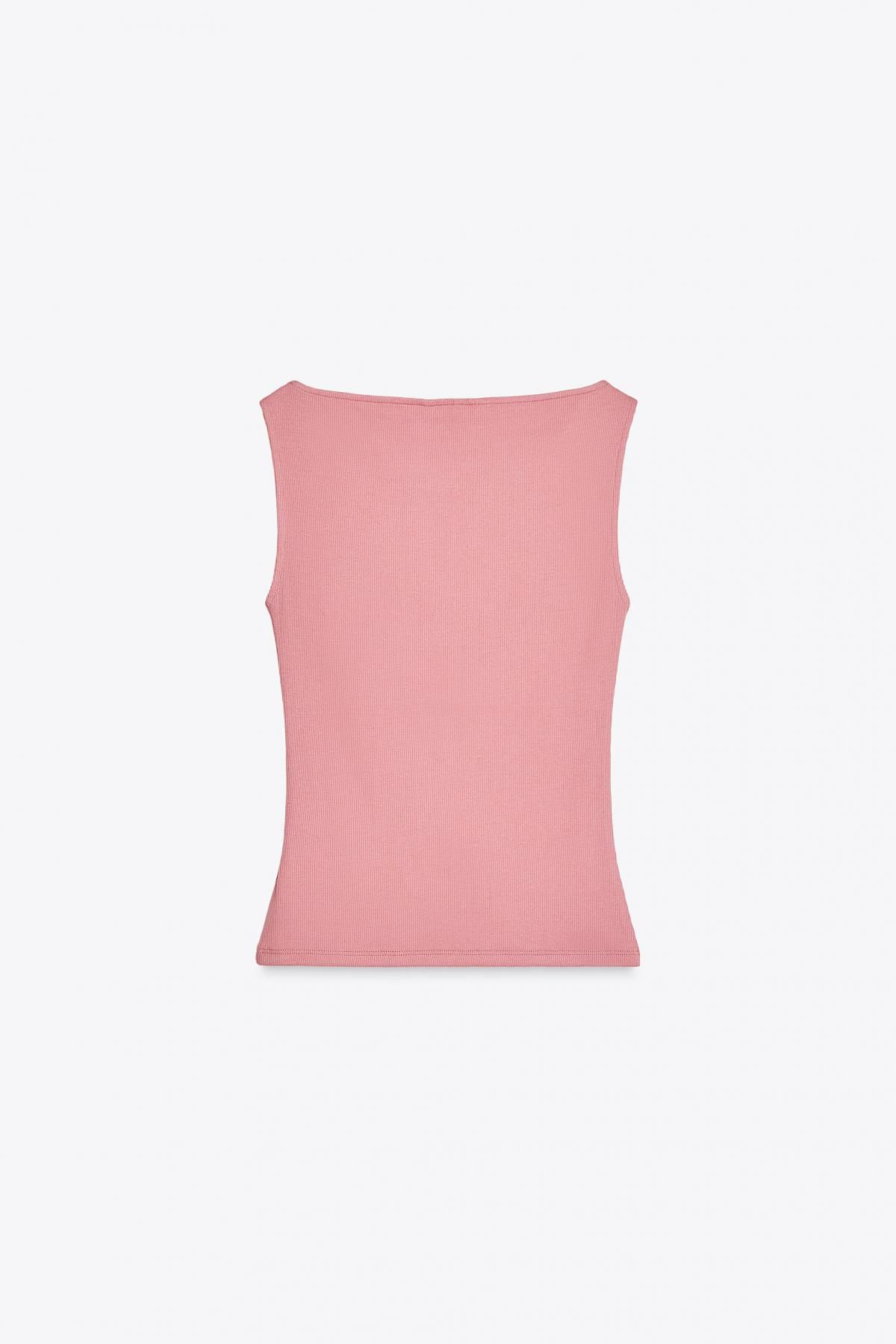 자라 슬림핏 골지 탑 1044/152 DUSTY PINK - 상세 이미지 4