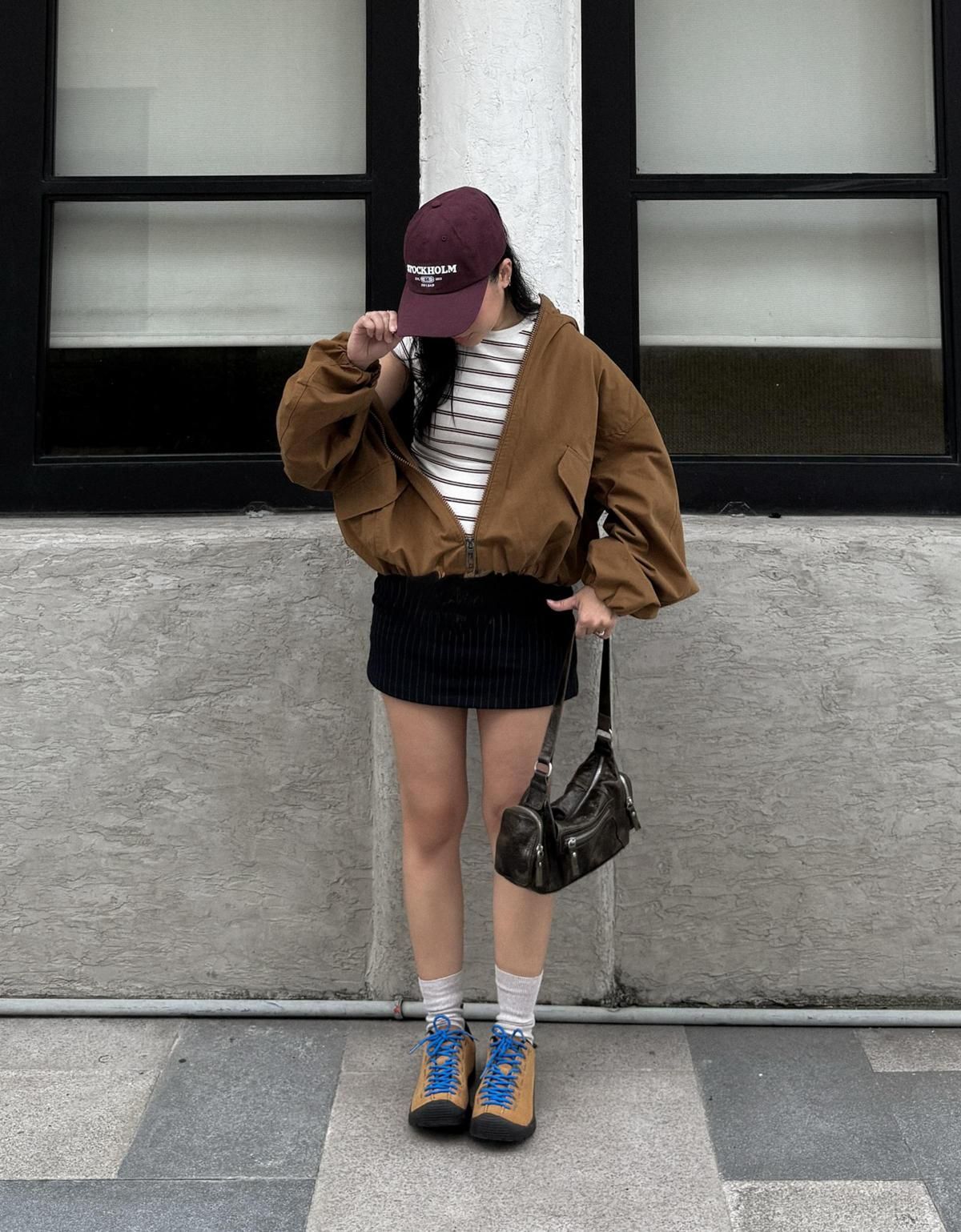 버쉬카 캐주얼 크롭 후드 집업 재킷 6633/741 CAMEL - 상세 이미지 2