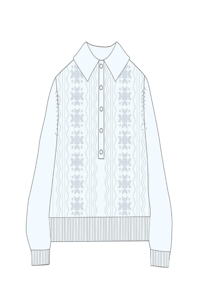 타이니코튼 라운드넥 니트 케이블 조직 JERSEY FRANK CALADO SS25-772L19 AZUL PASTEL - 상세 이미지 2