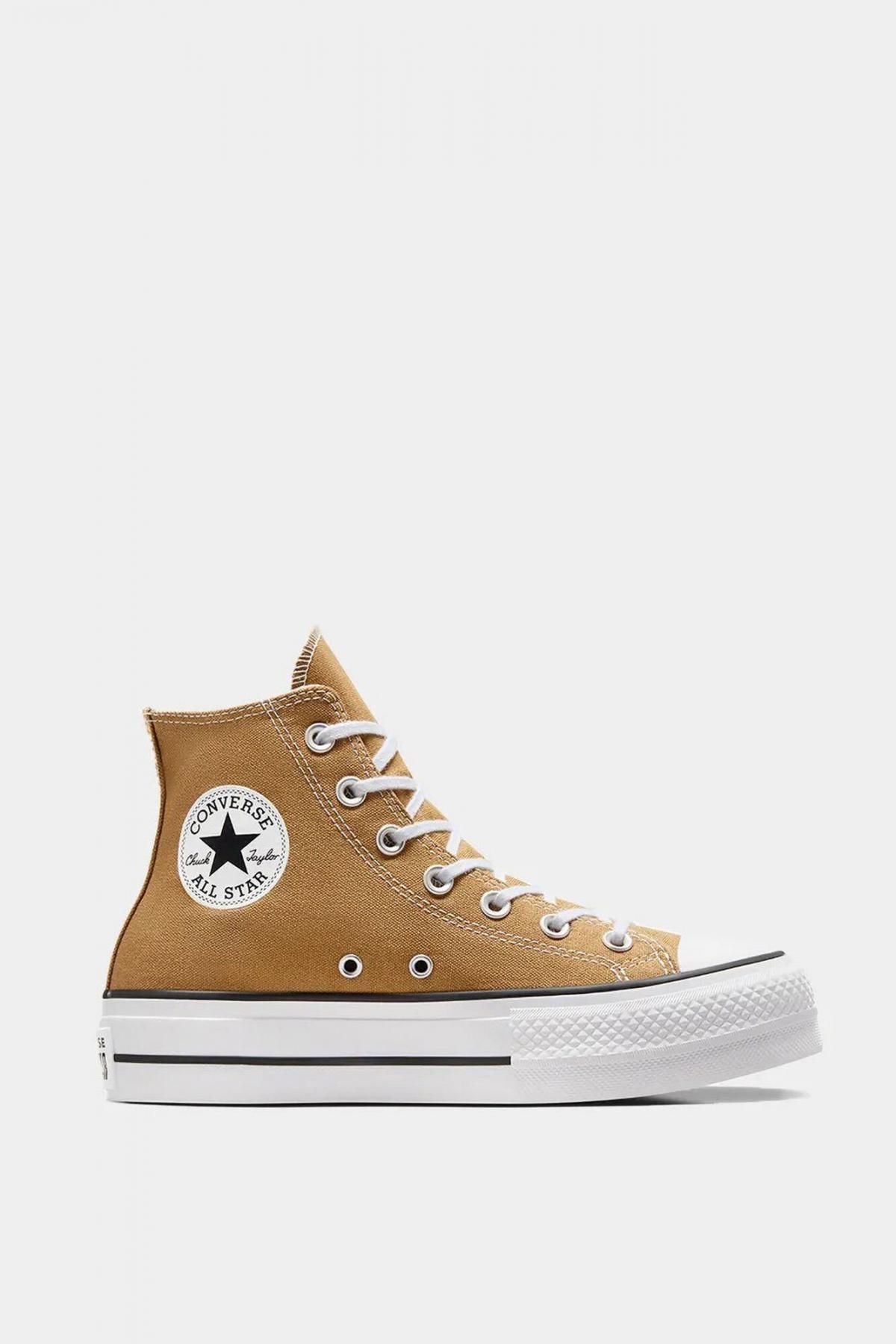 컨버스 플랫폼 하이탑 캔버스 스니커즈 Chuck Taylor All Star 9202075 BEIGE - 메인 이미지