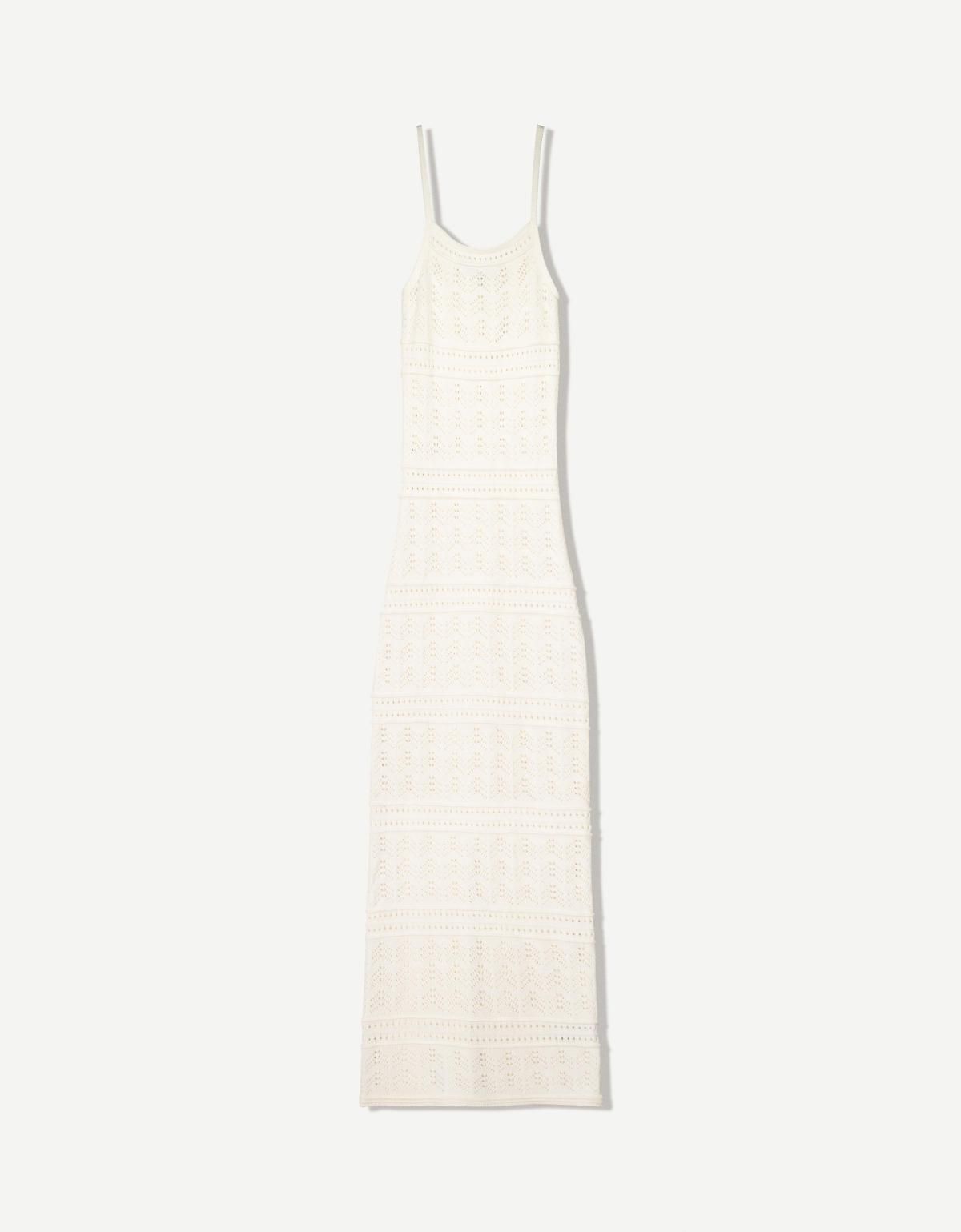 버쉬카 러스틱 오픈워크 아이보리 미디 원피스 0649/376 CREAM - 상품 이미지