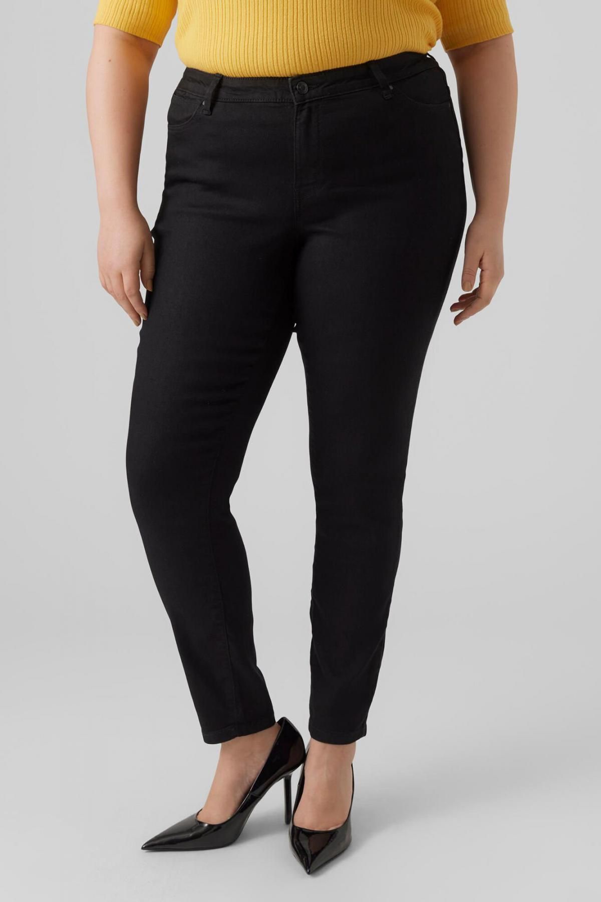 베로모다 플러스사이즈 하이웨이스트 스키니핏 데님 Jegging 팬츠 7180666 NEGRO - 상품 이미지