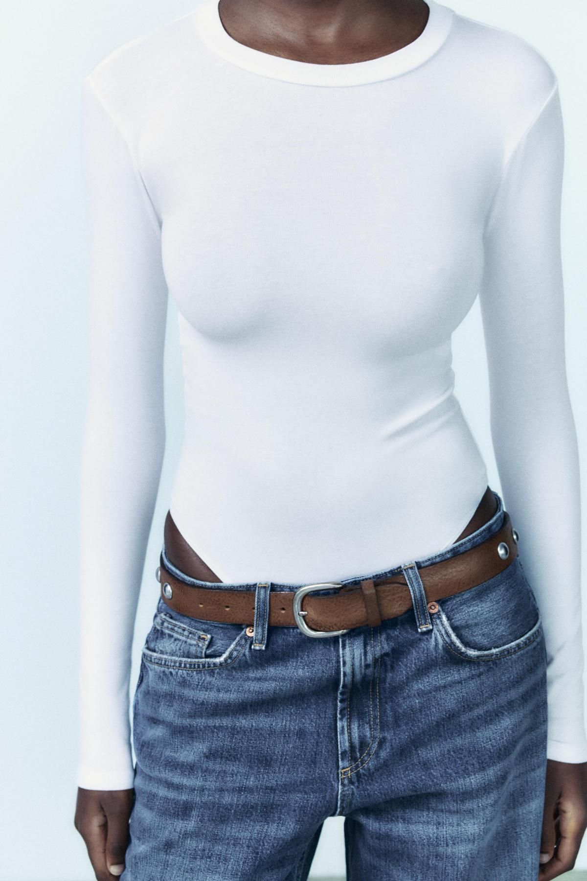 자라 코튼 모달 바디수트 3641/838 WHITE - 상세 이미지 4