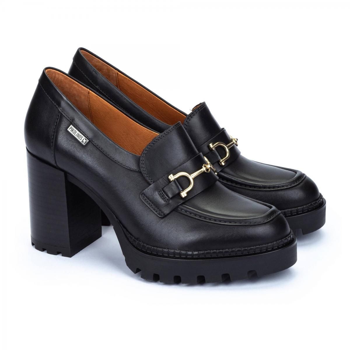 피콜리노스 트렌디 플랫폼 메탈 장식 스퀘어힐 로퍼 CERVERA W1H-3548 BLACK - 상세 이미지 2