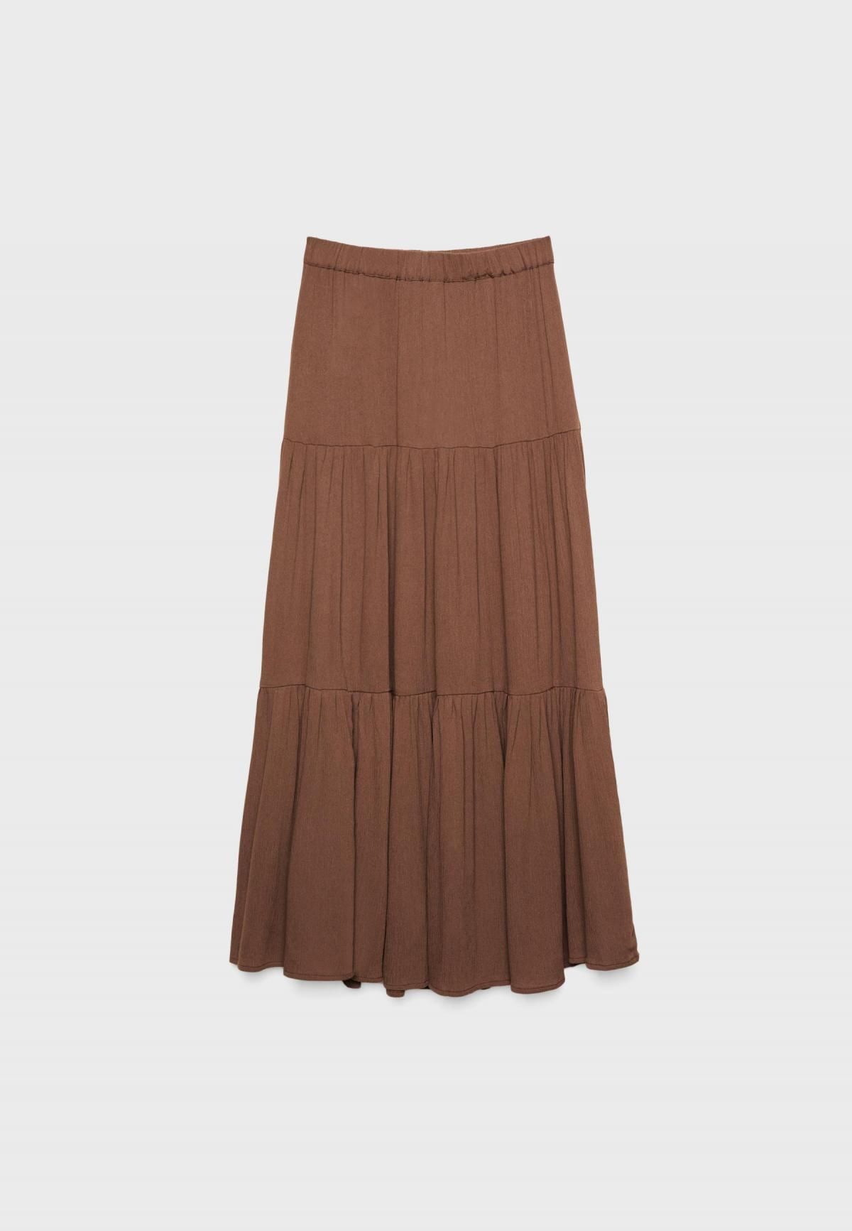 스트라디바리우스 플루이드 페미닌 밴딩 롱 스커트 1270/458 BROWN - 상세 이미지 3