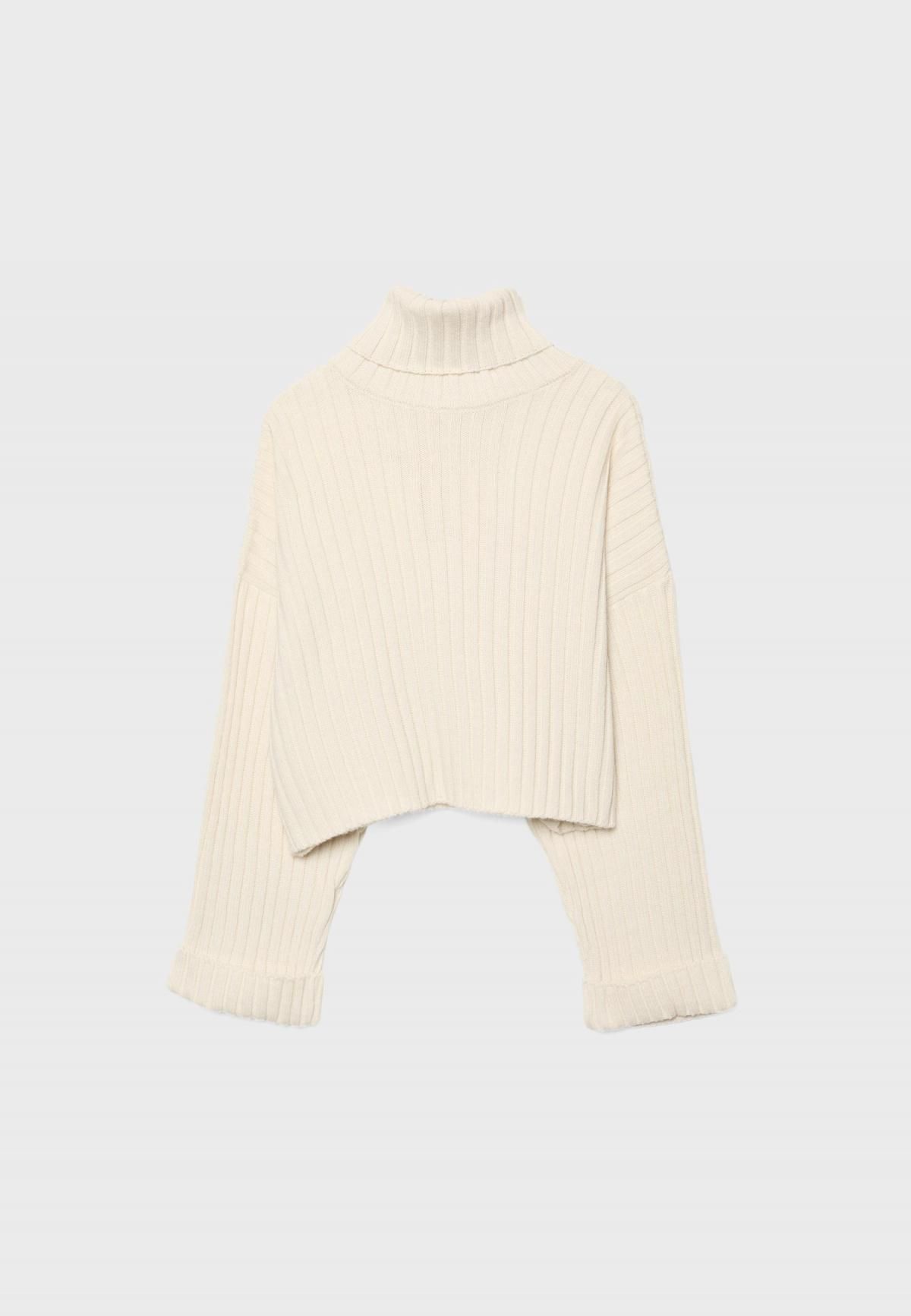 스트라디바리우스 하이넥 크롭 니트 터틀넥 스웨터 8557/350 BEIGE - 상품 이미지