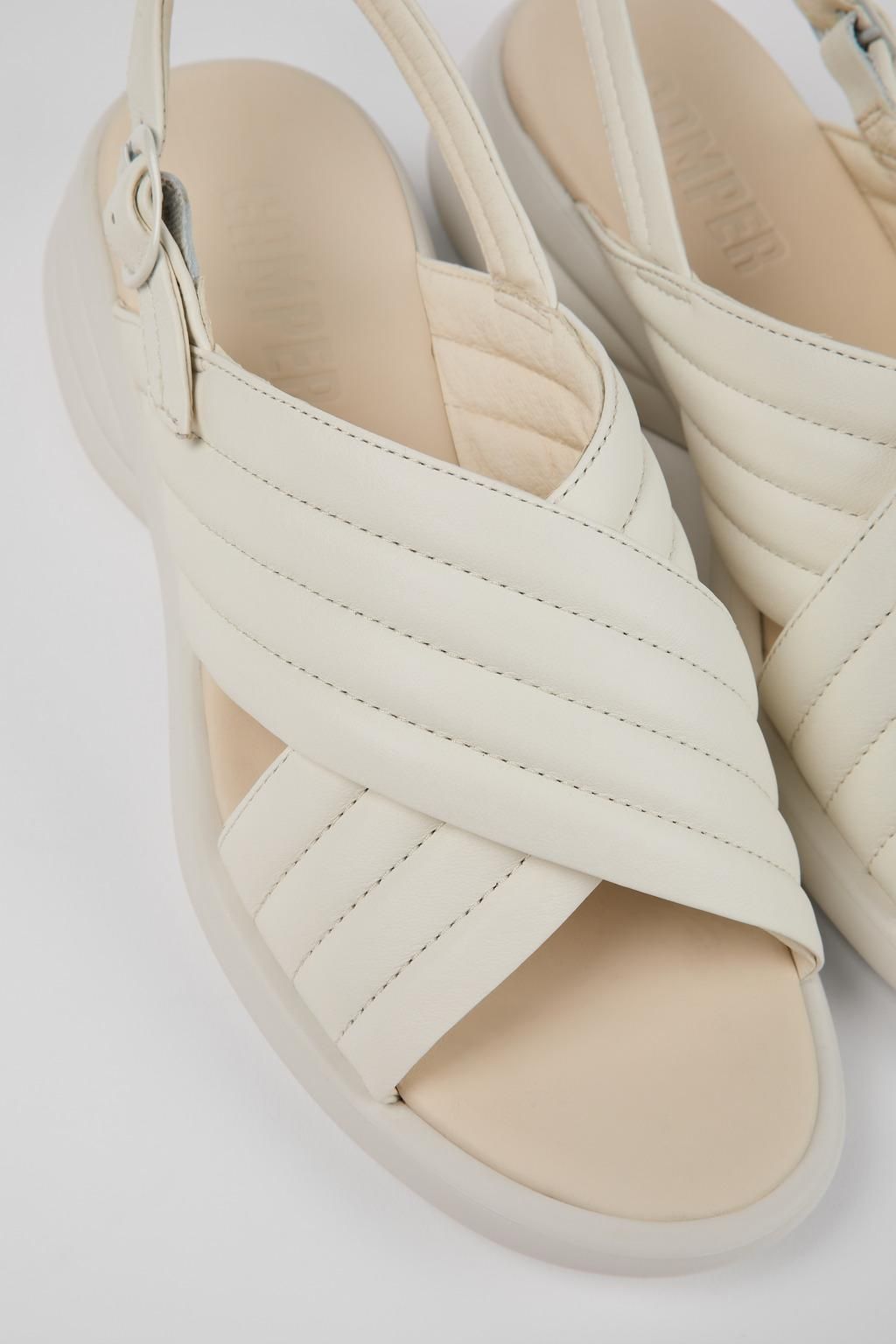 캠퍼 화이트 크로스 웨지 스트랩 샌들 Spiro K201494-010 WHITE - 상세 이미지 2