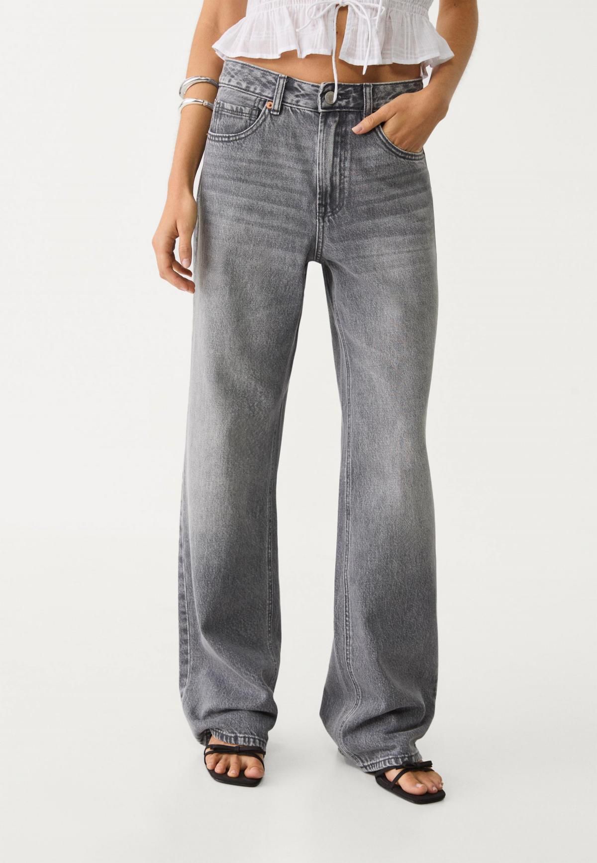 스트라디바리우스 빈티지 하이라이즈 와이드핏 청바지 4891/885 DARK GREY DENIM WASH - 메인 이미지