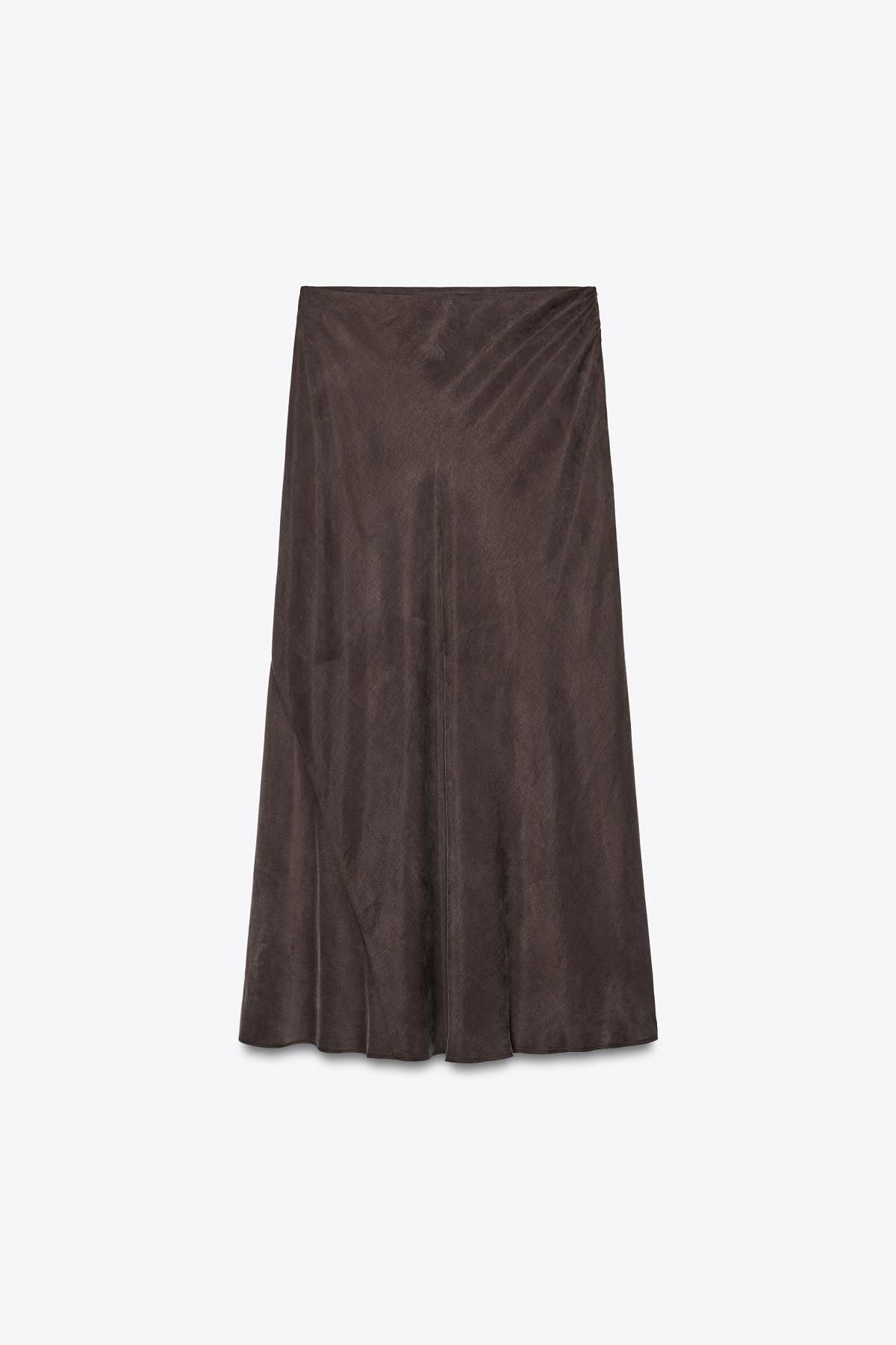 자라 ZW 컬렉션 롱 스커트 2548/042 BROWN - 상품 이미지