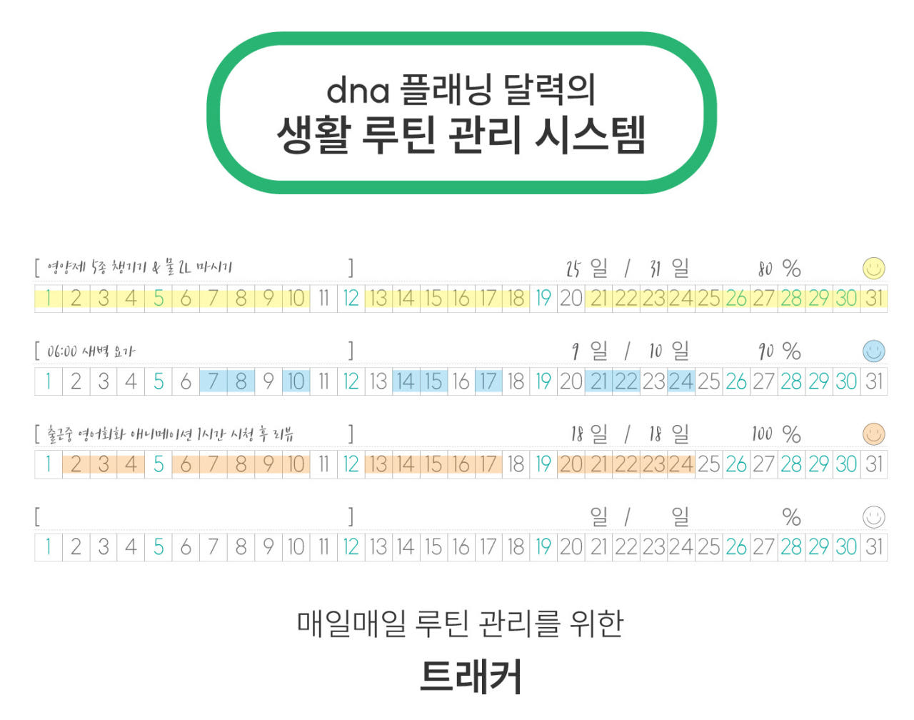 dna 탁상 스케줄 달력 듀얼 메모 습관 책상 다이어리 캘린더 달력 만년 소형, 1개 이미지 7