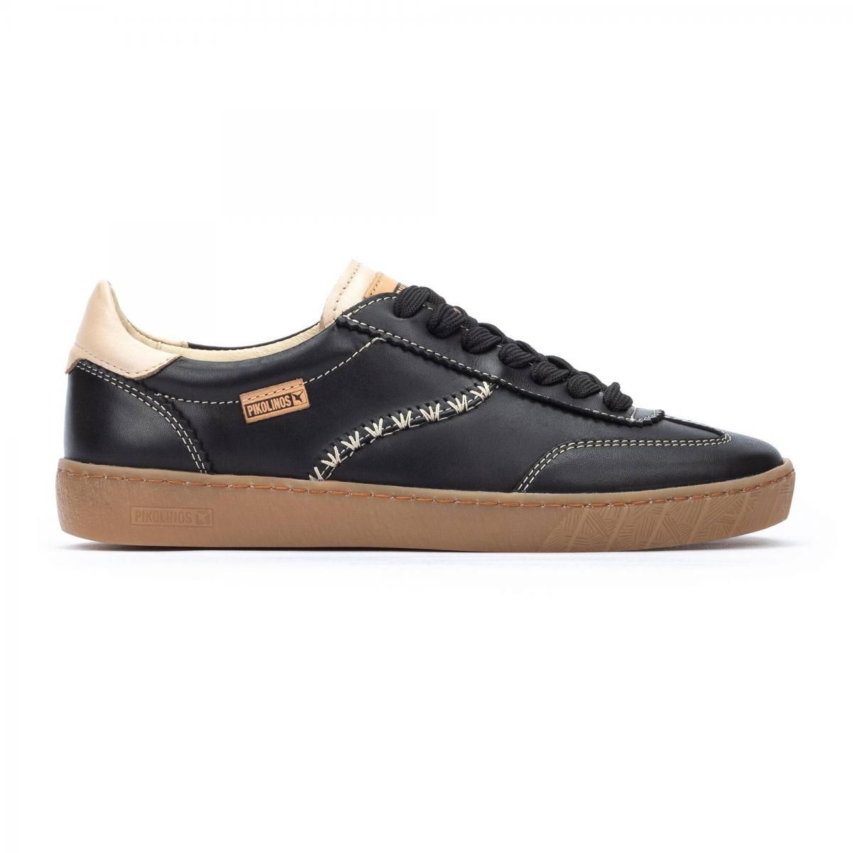 피콜리노스 컴포트 레더 로우탑 스니커즈 LANZAROTE W7B-6508C2 BLACK - 메인 이미지