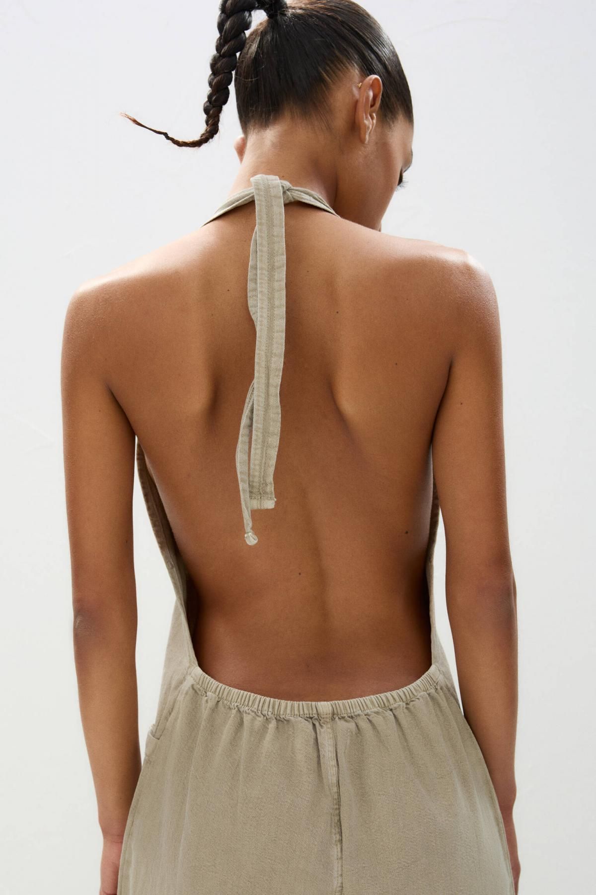 풀앤베어 트렌디 오픈백 슈퍼 배기 오버롤 3642/304 OCHRE - 상세 이미지 5