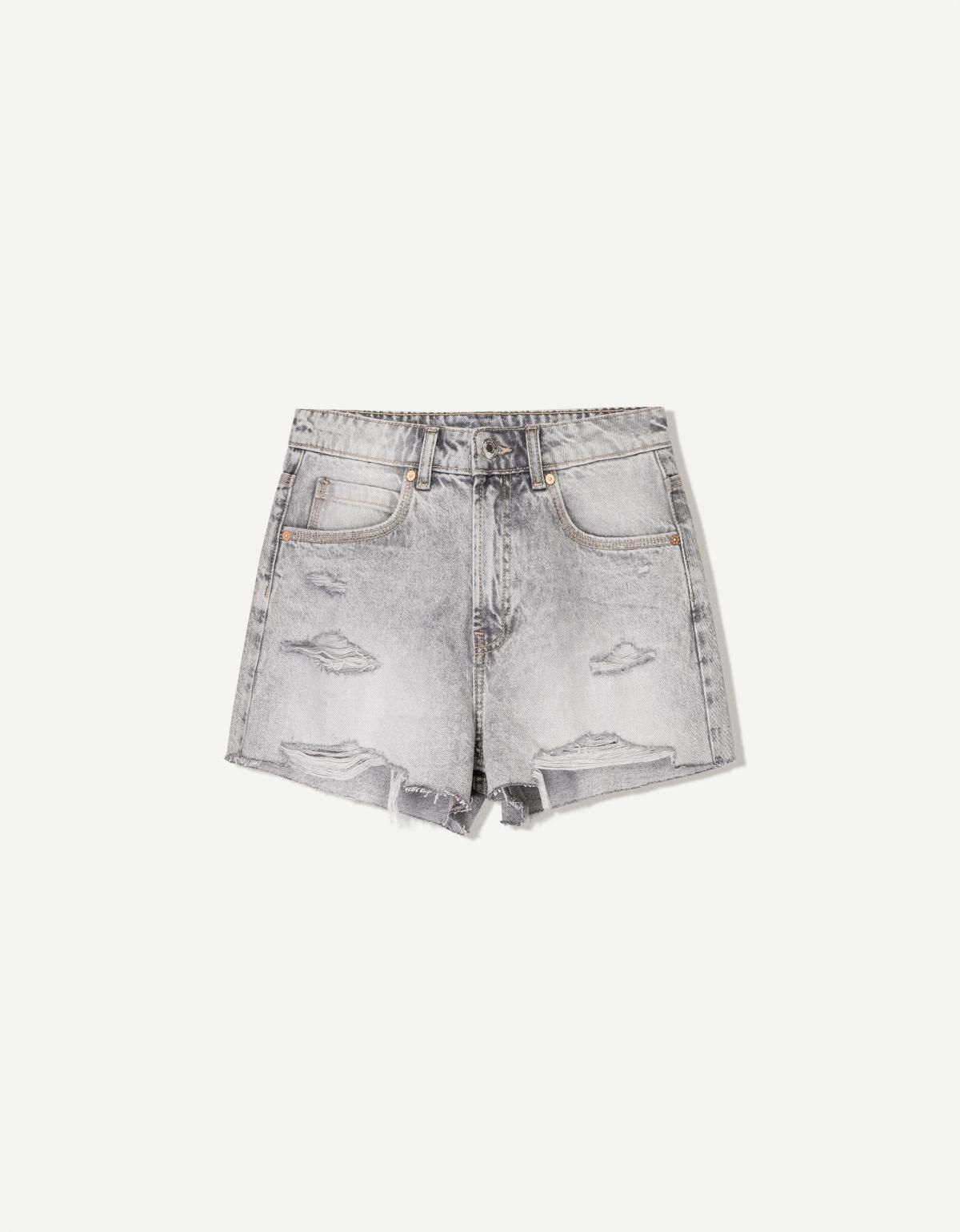 버쉬카 Ripped 데님 쇼츠 3195/089 GREY - 상품 이미지