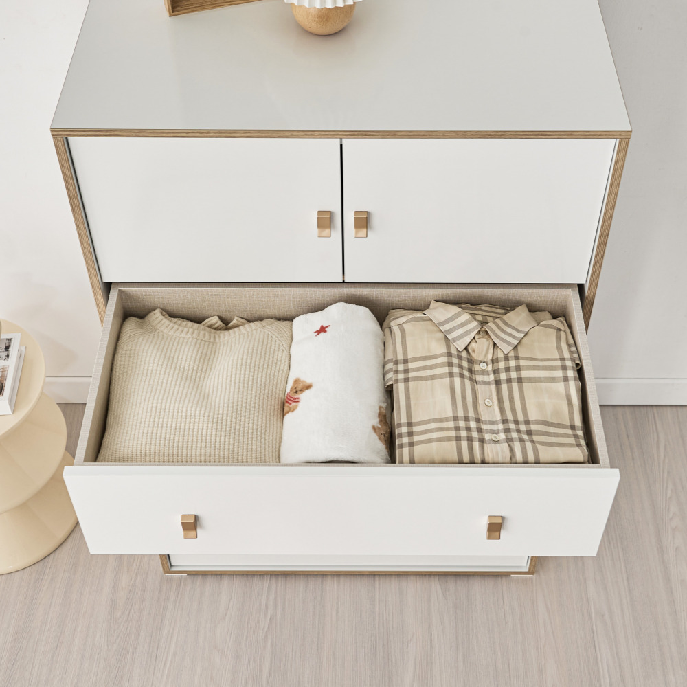 차차 800서랍장 속깊은 드레스룸 옷 서랍장 높은 800x400x1238mm, 5단, 네추럴화이트 - 상세 이미지 3