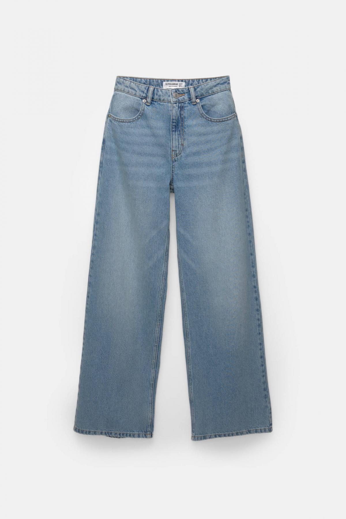 풀앤베어 트렌디 하이웨이스트 와이드핏 데님 팬츠 3687/378 MEDIUM BLUE - 상세 이미지 5