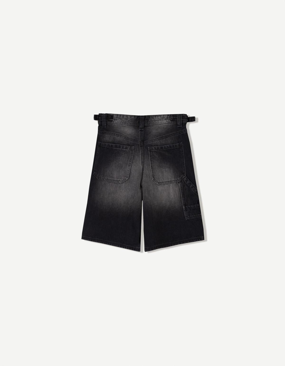 버쉬카 벌룬 핏 데님 버뮤다 숏츠 3196/352 BLACK - 상세 이미지 2