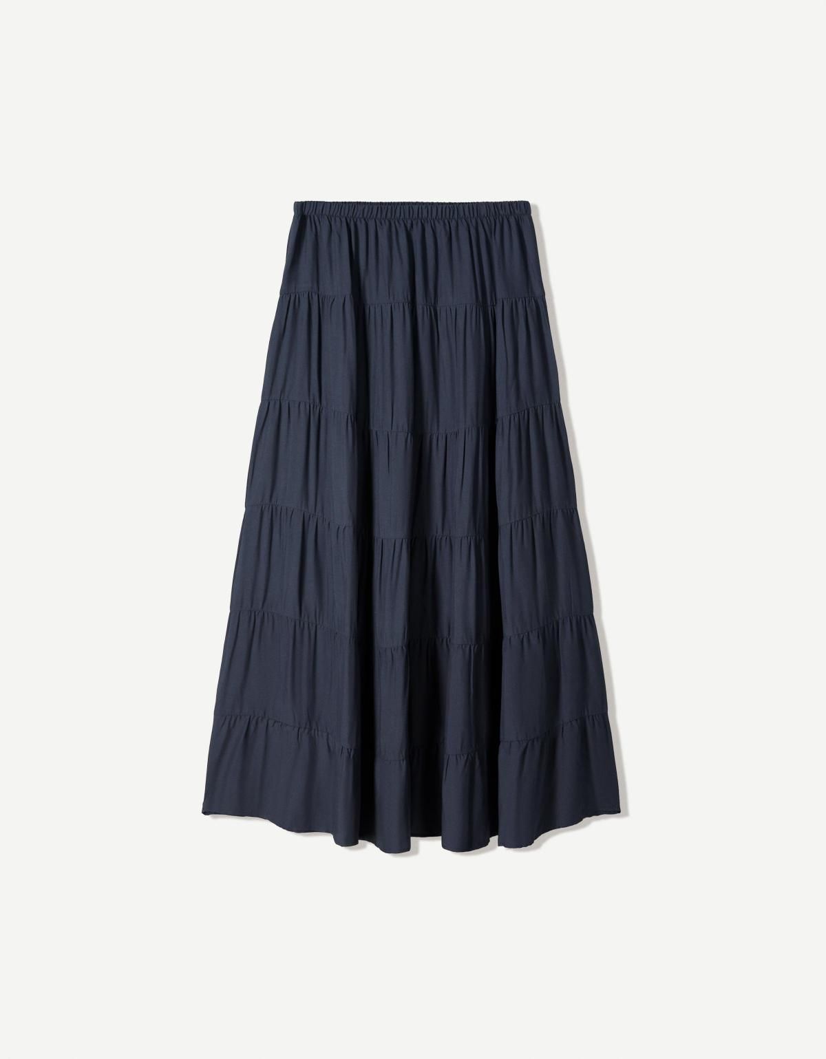 버쉬카 러스틱 플레어 미디 스커트 6073/207 NAVY - 상세 이미지 5